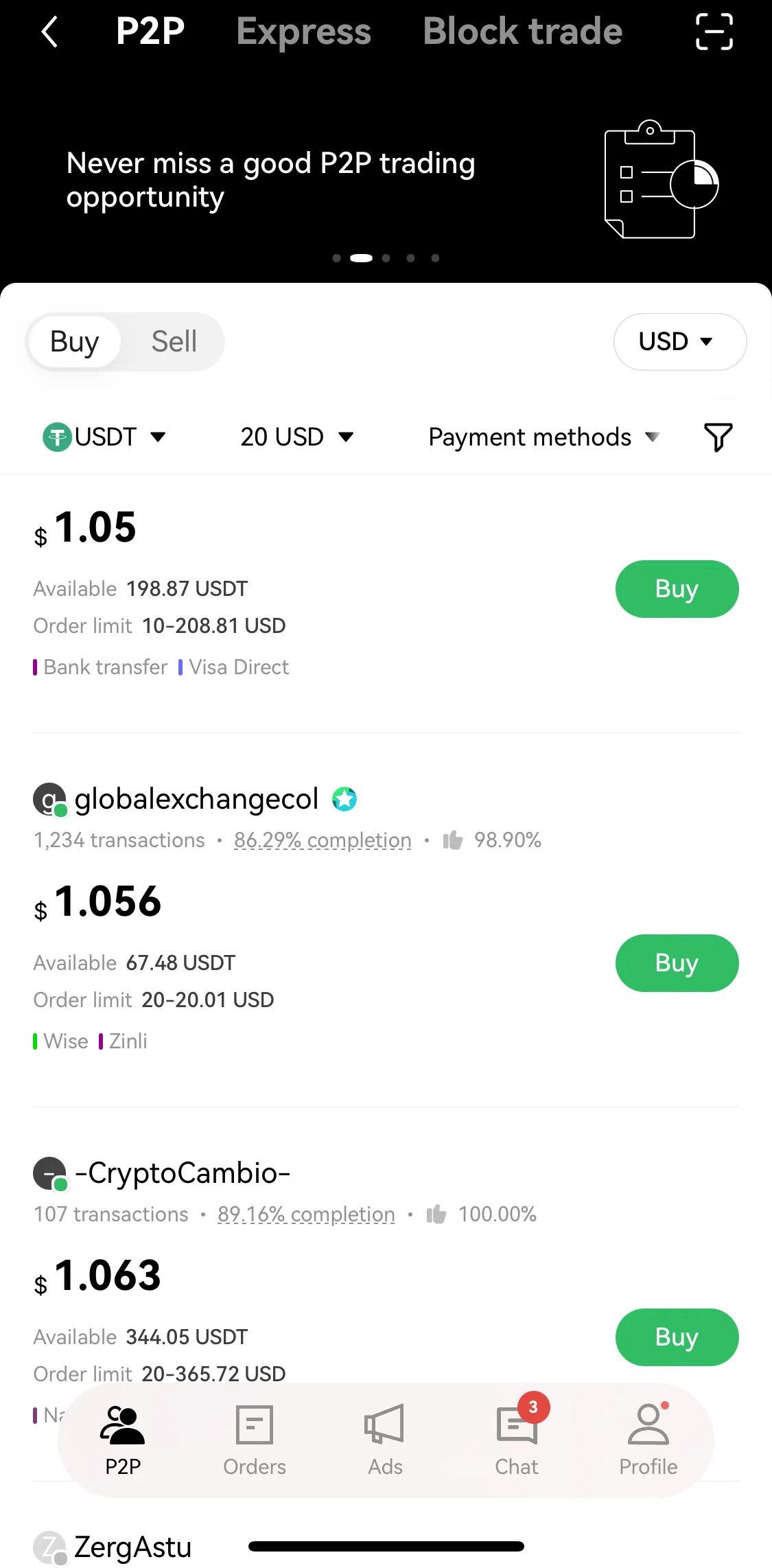 Okx Screen screen in the Buying a crypto flow