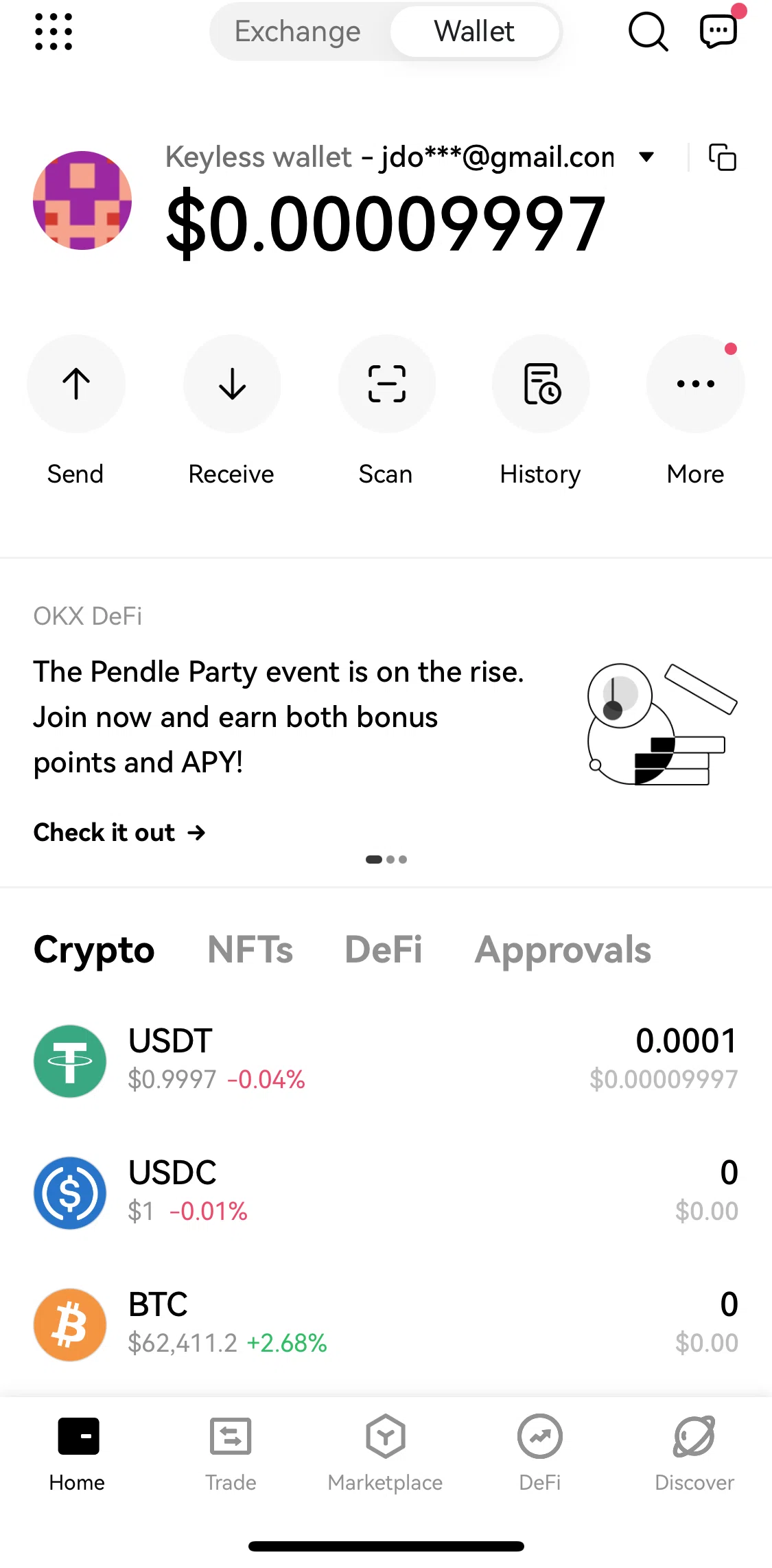 Okx Screen screen in the Marketplace flow