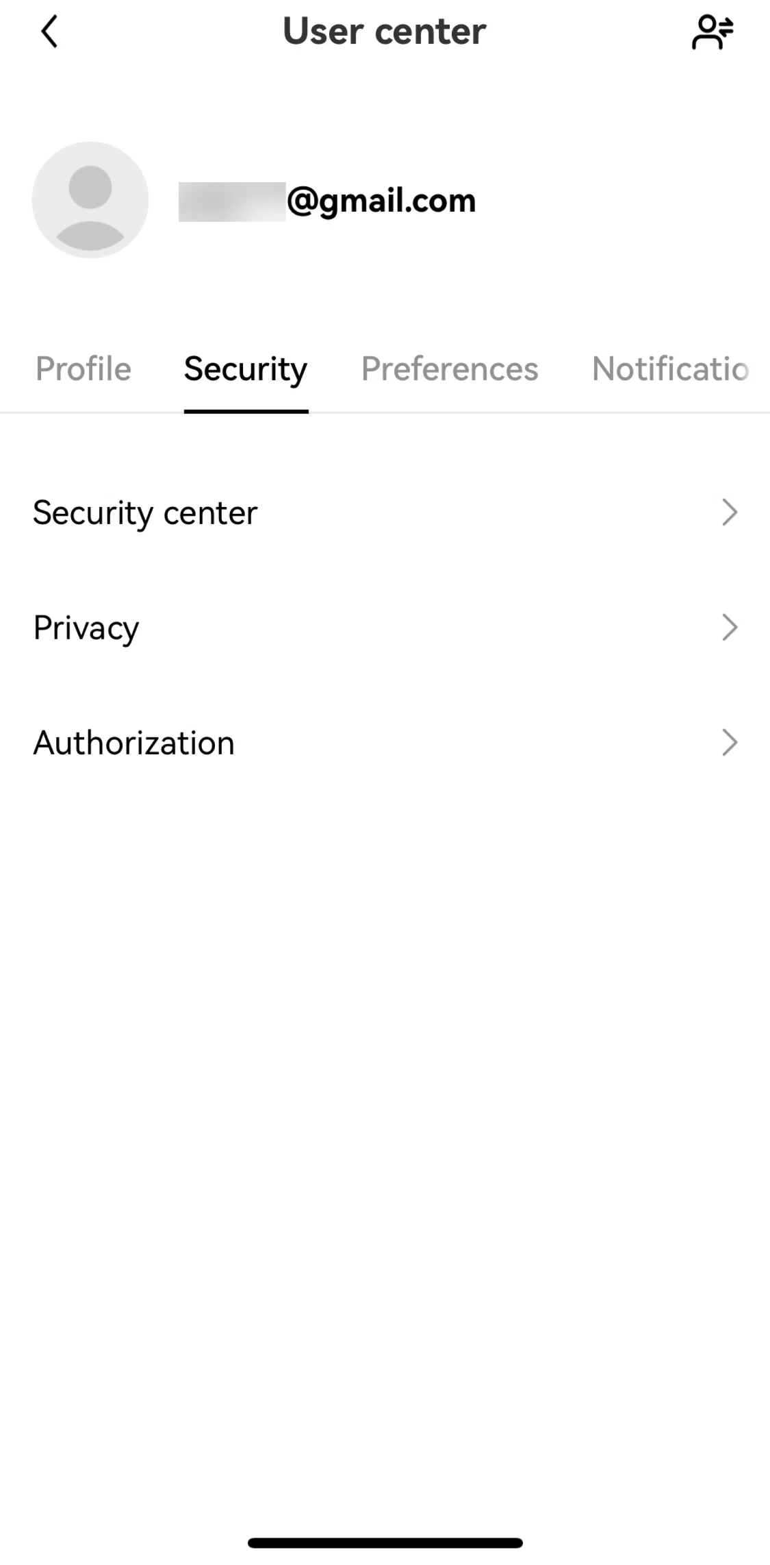Okx Screen screen in the Security flow