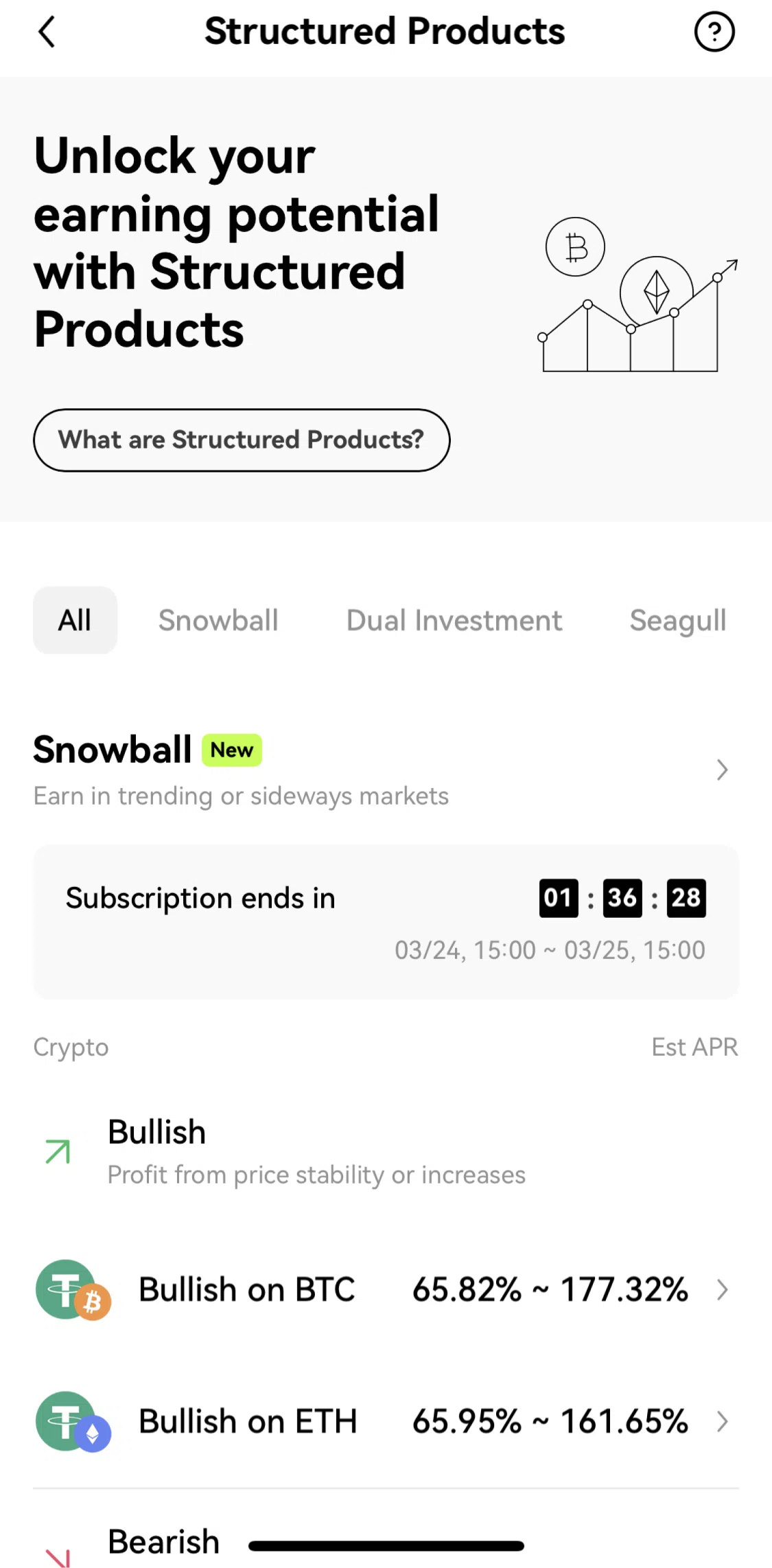 Okx Screen screen in the Structured product detail flow