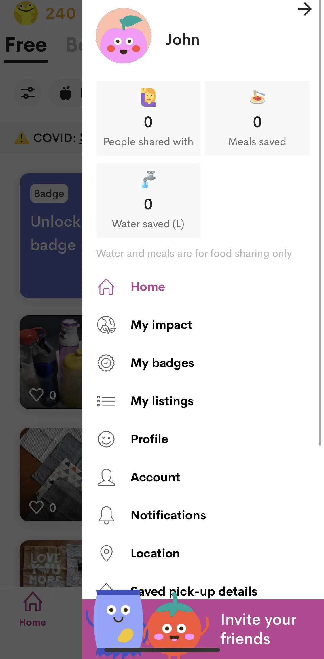 OLIO Screen screen in the Editing profile flow