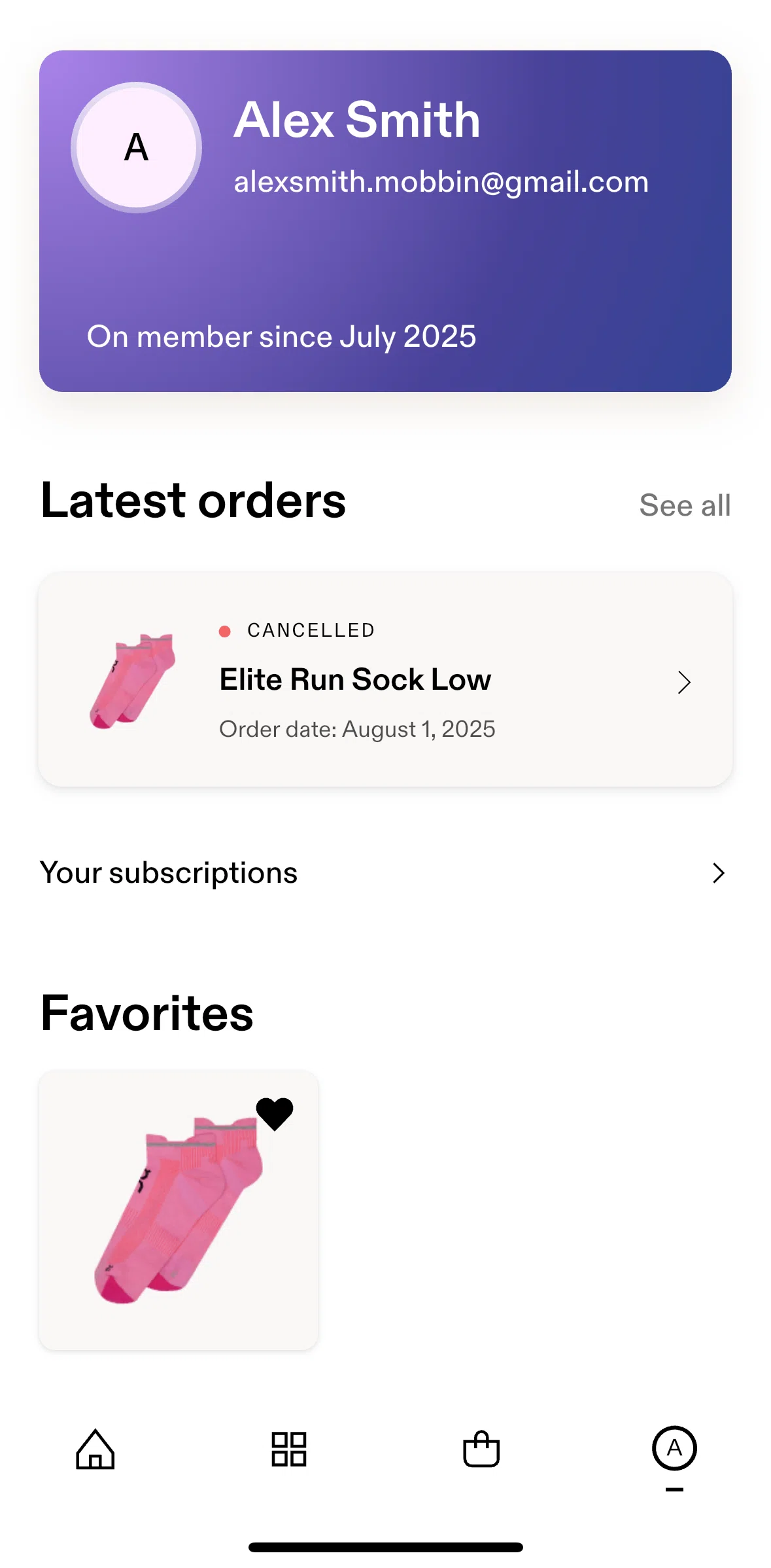 On Screen screen in the Subscriptions flow