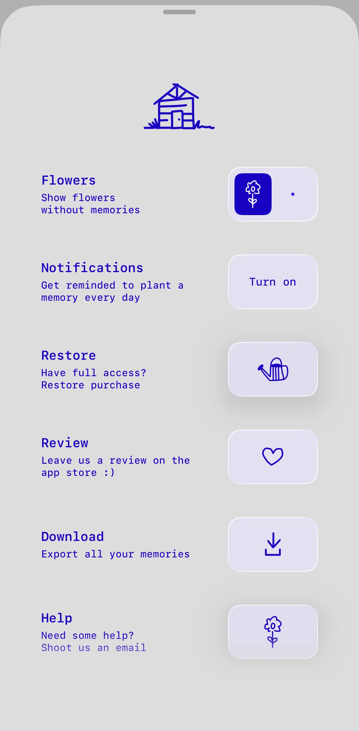 one year Screen screen in the Setting a reminder notification flow