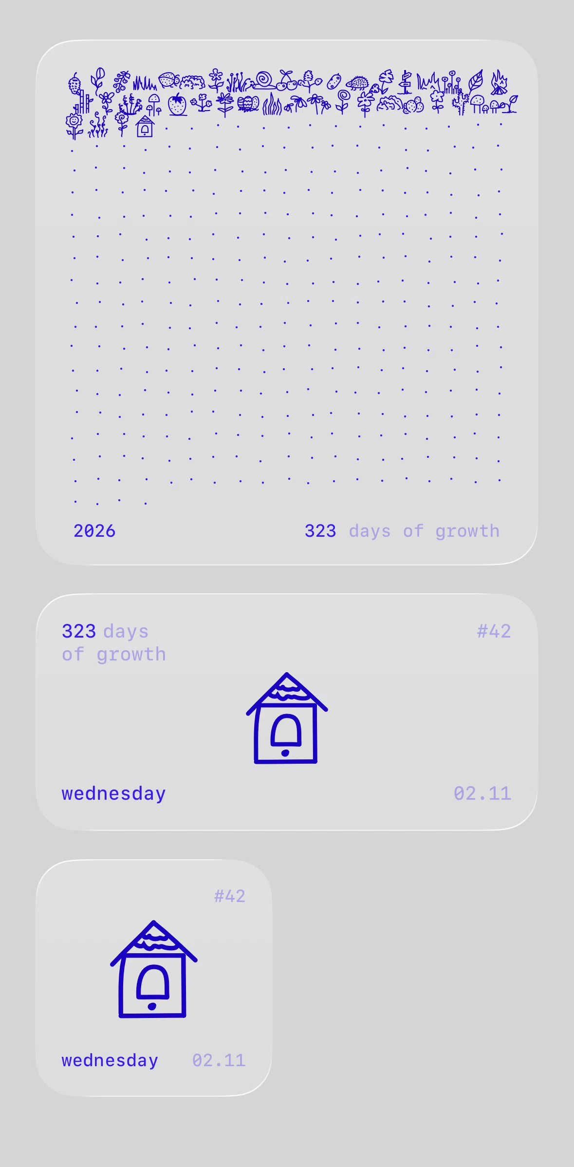 one year Screen screen in the Widgets flow