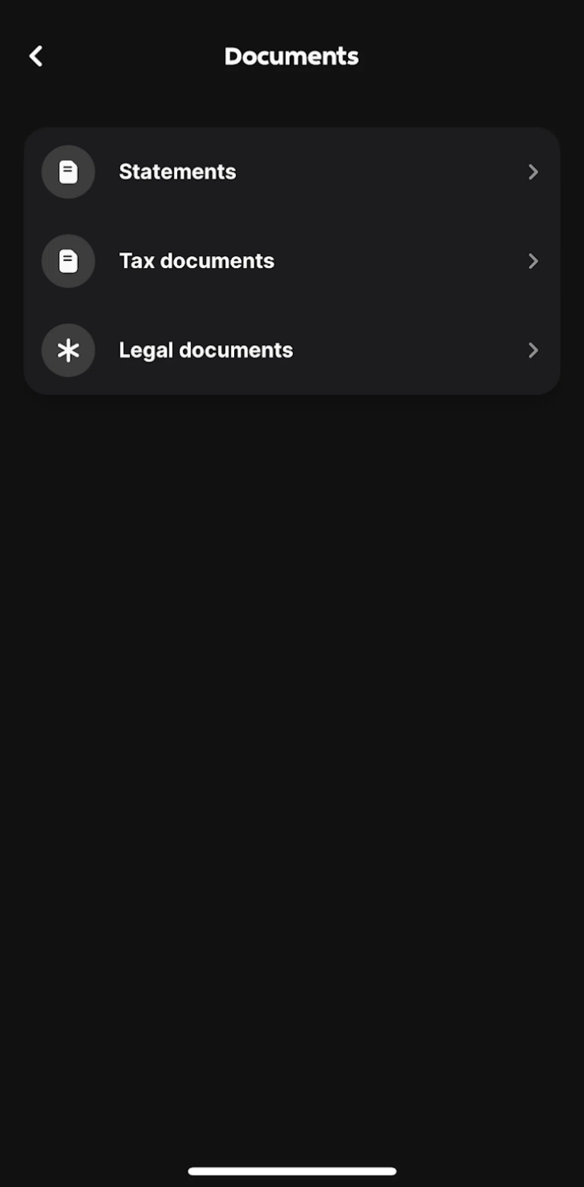 One Screen screen in the Tax documents flow