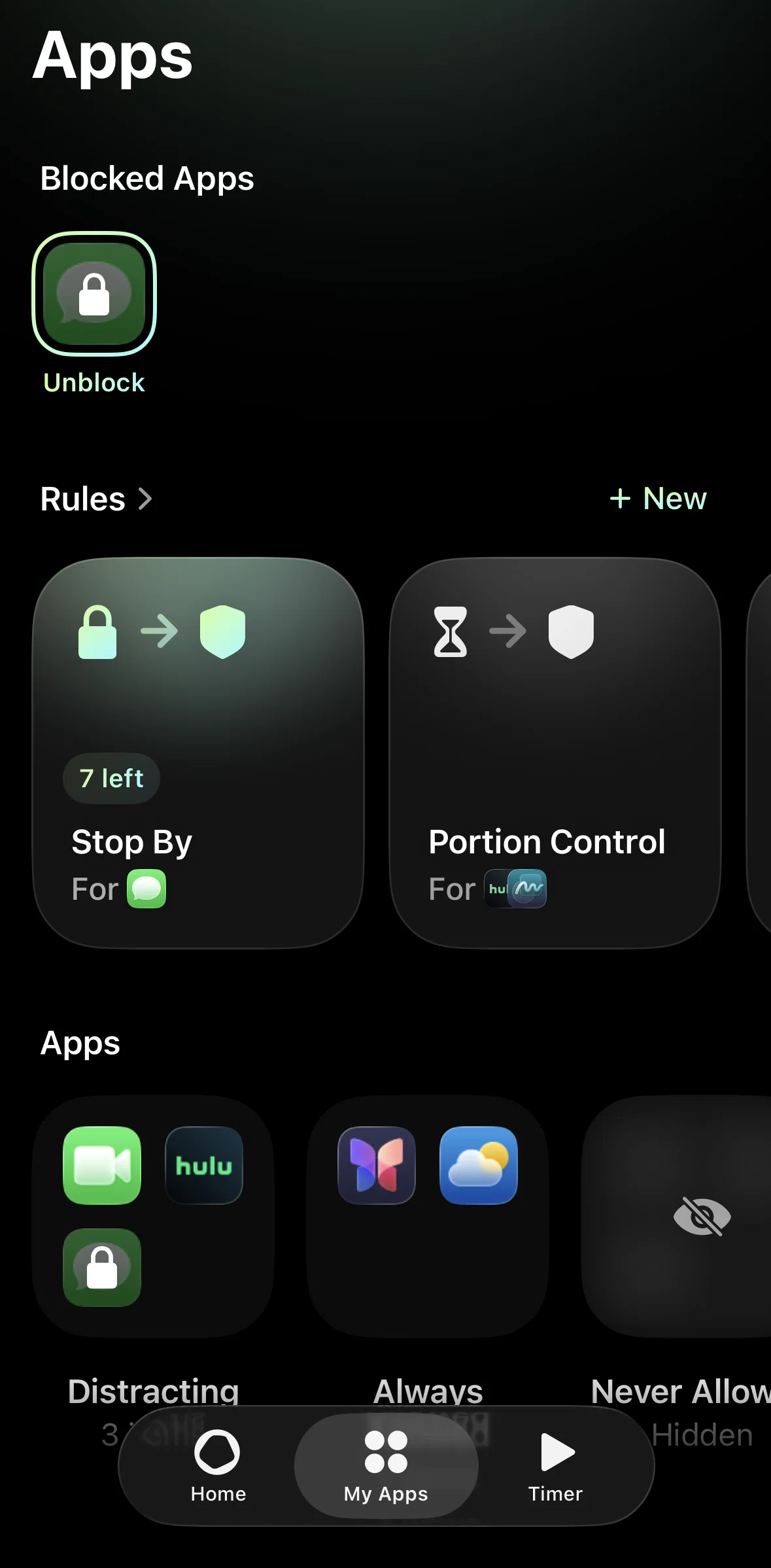Opal Screen screen in the Blocked app detail flow