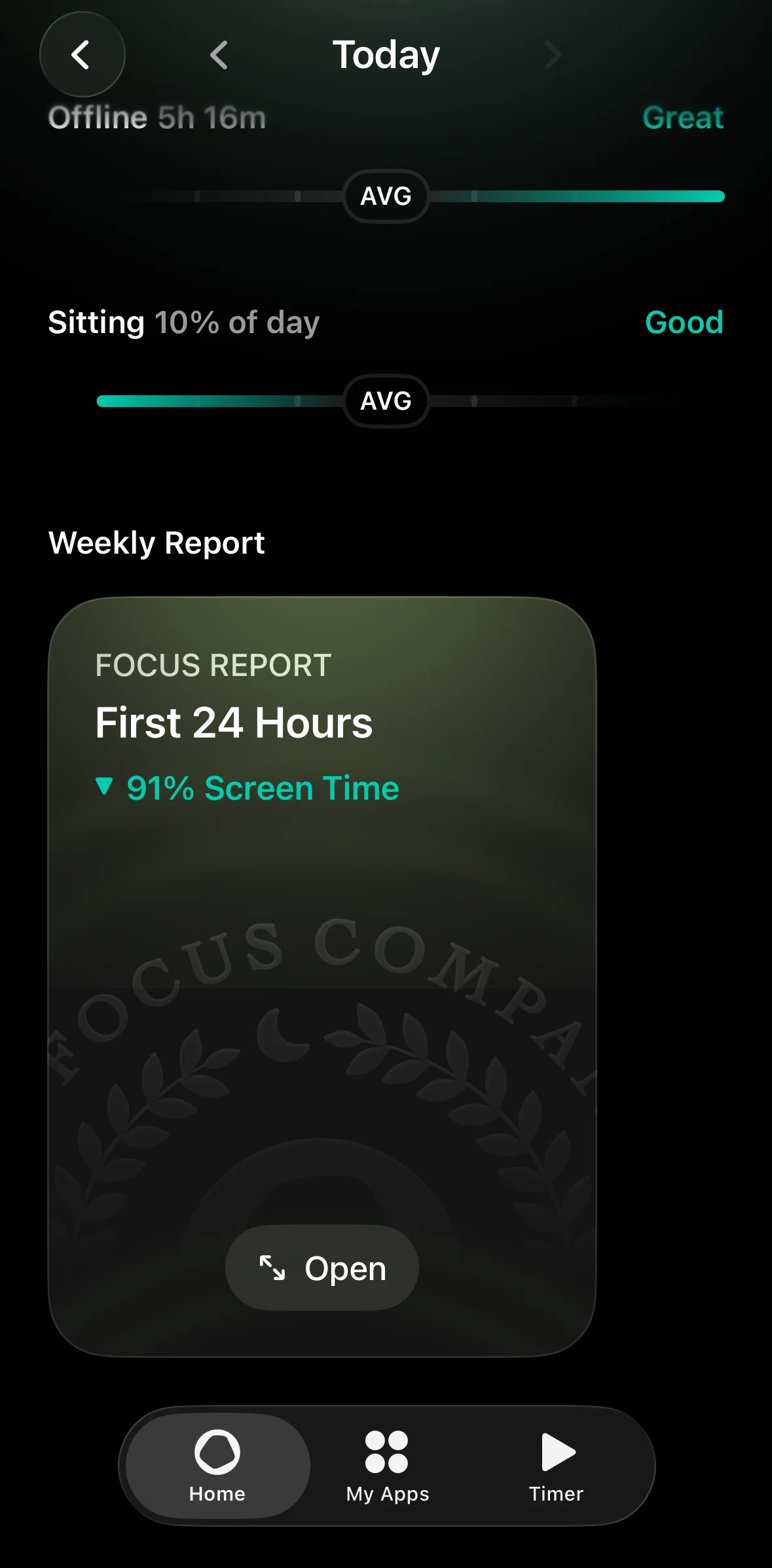 Opal Screen screen in the Focus report flow