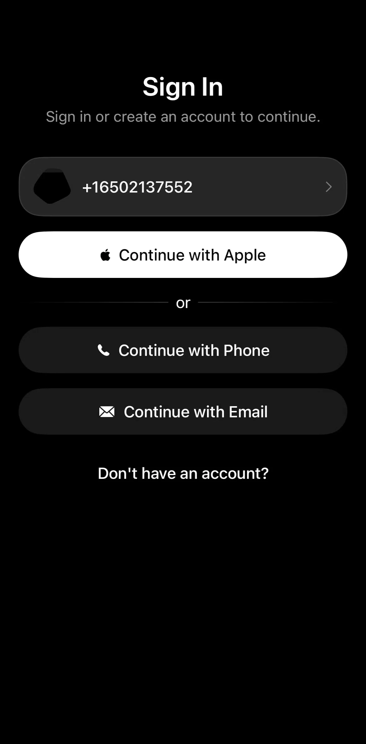 Opal Screen screen in the Logging in flow