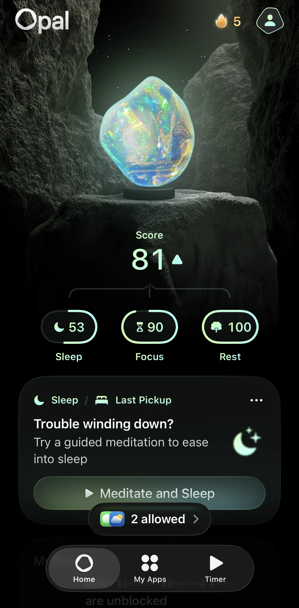 Opal Screen screen in the Profile flow
