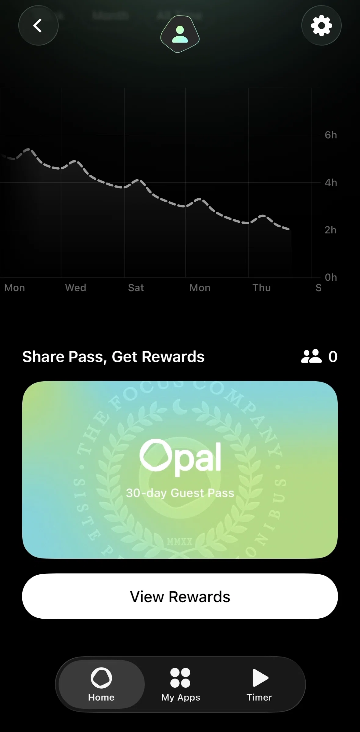 Opal Screen screen in the Rewards flow