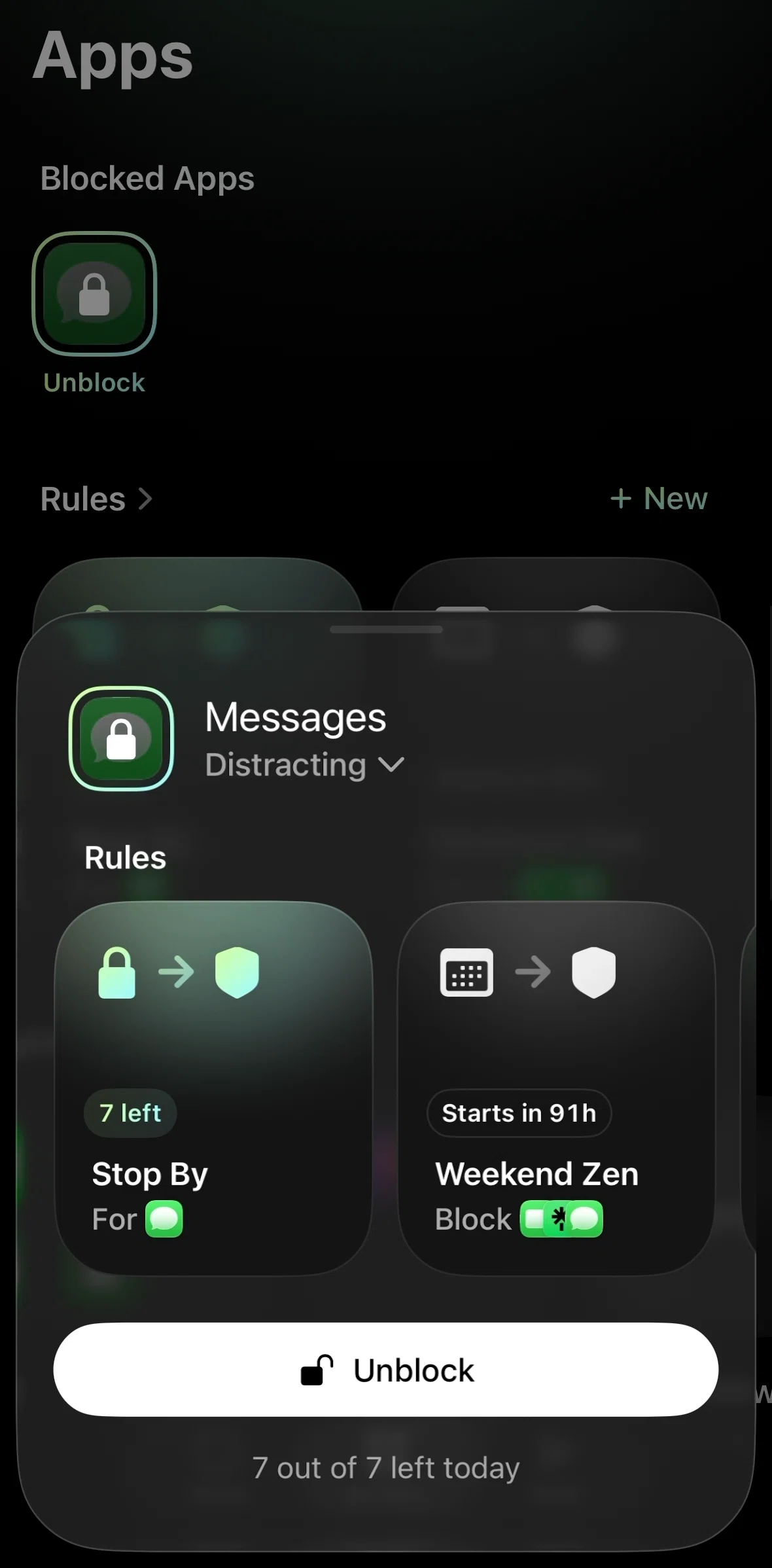 Opal Screen screen in the Unblocking an app flow