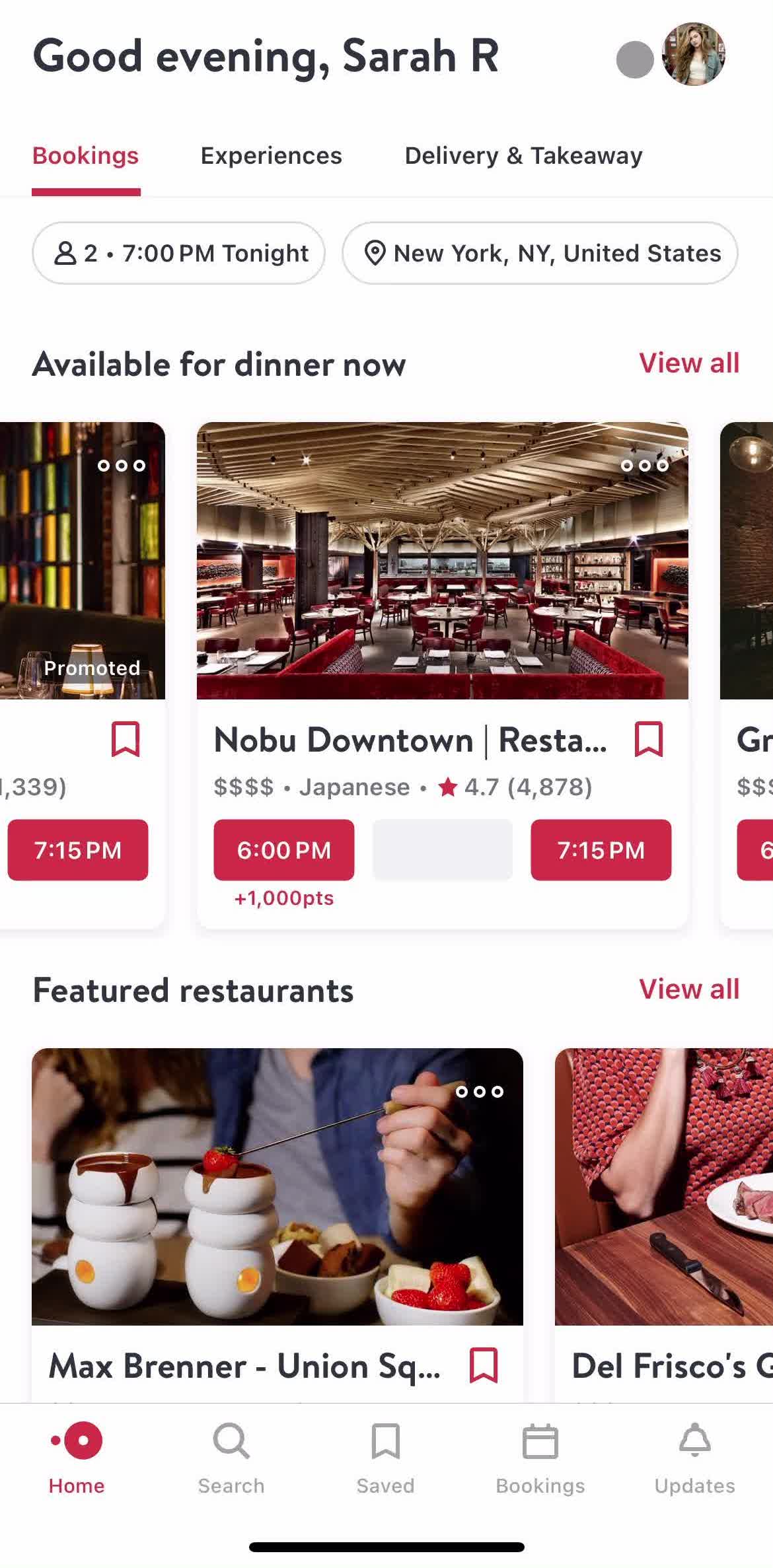 Open Table Home screen in the Help Center flow