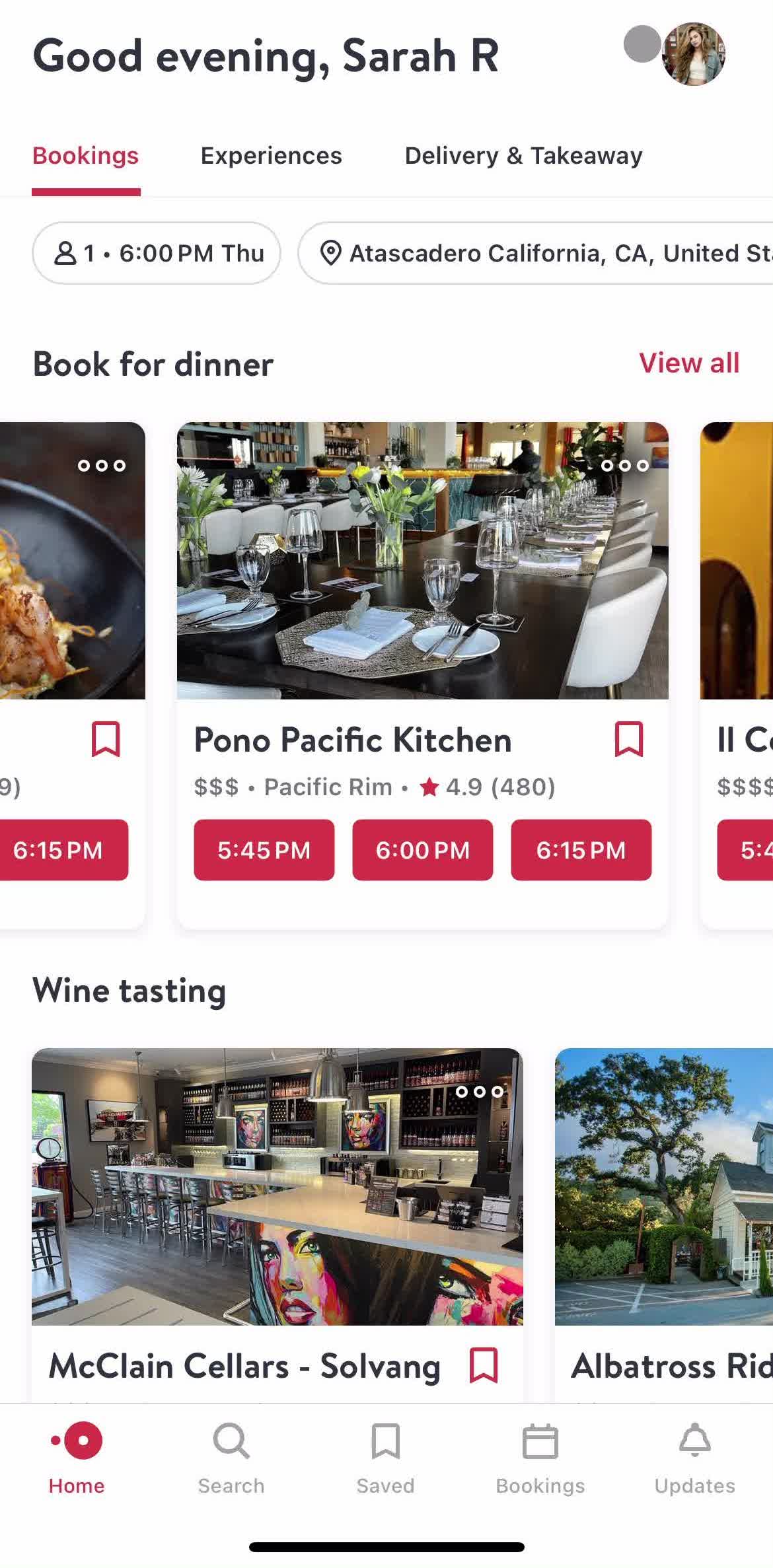 Open Table Home screen in the Settings flow