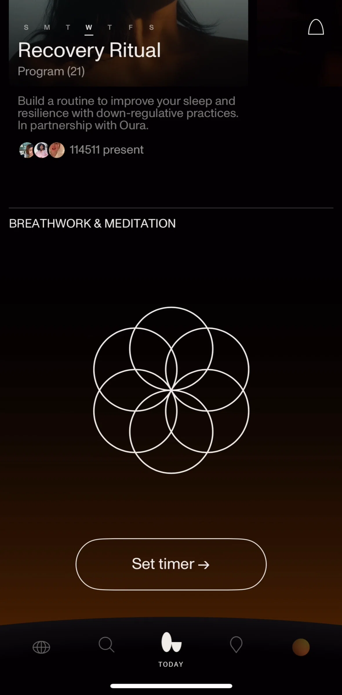 Open Screen screen in the Customizing breathwork flow