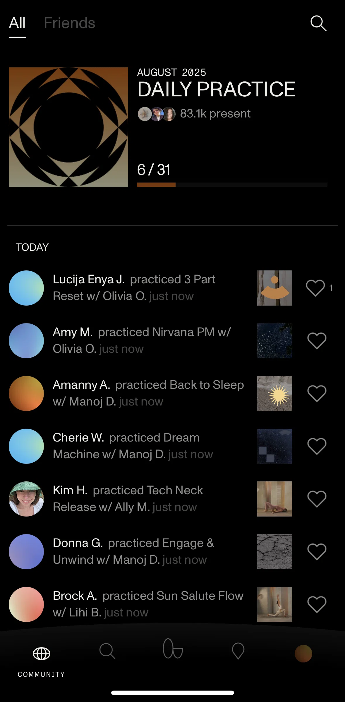 Open Screen screen in the Friends flow