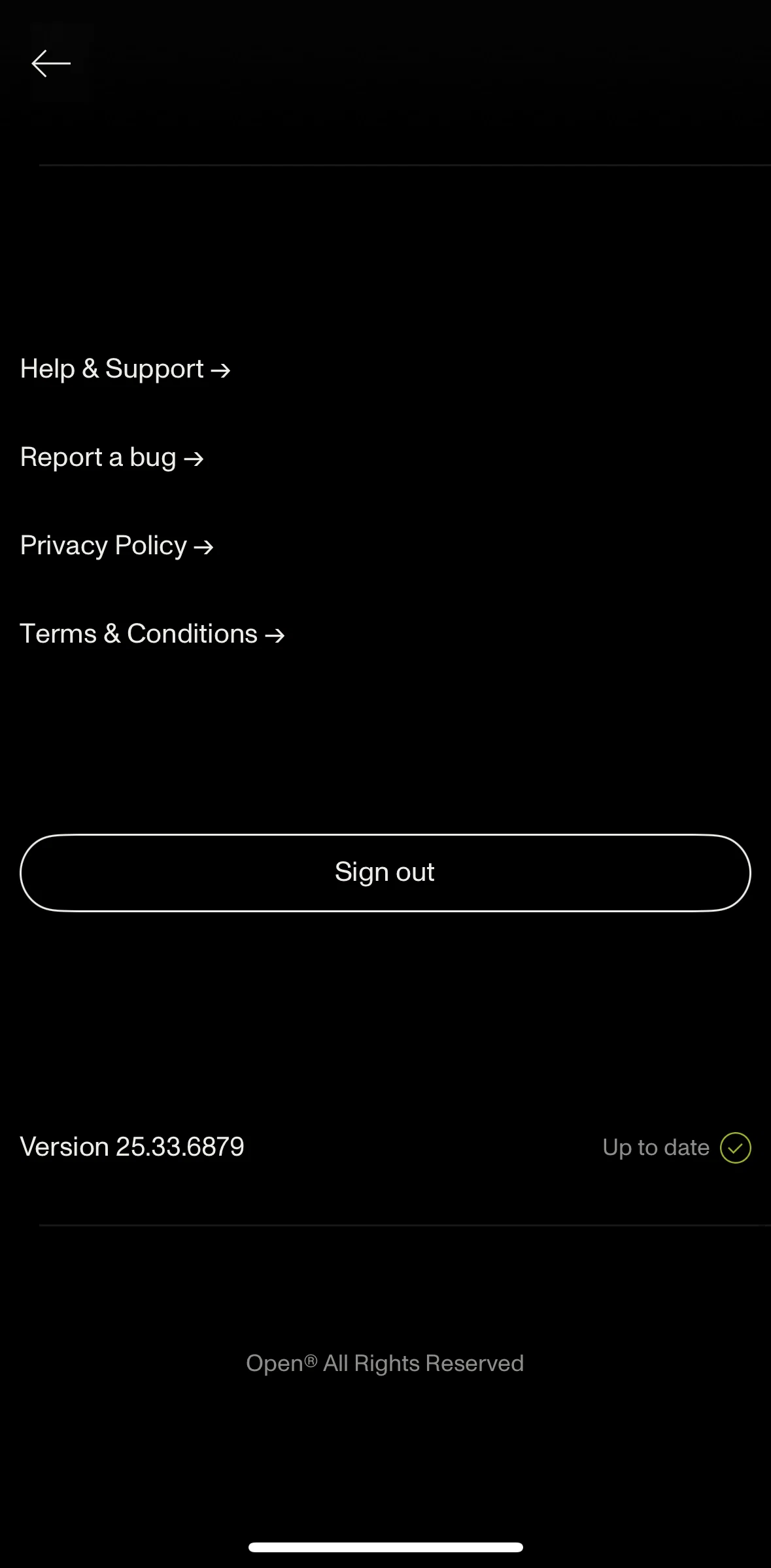 Open Screen screen in the Logging out flow