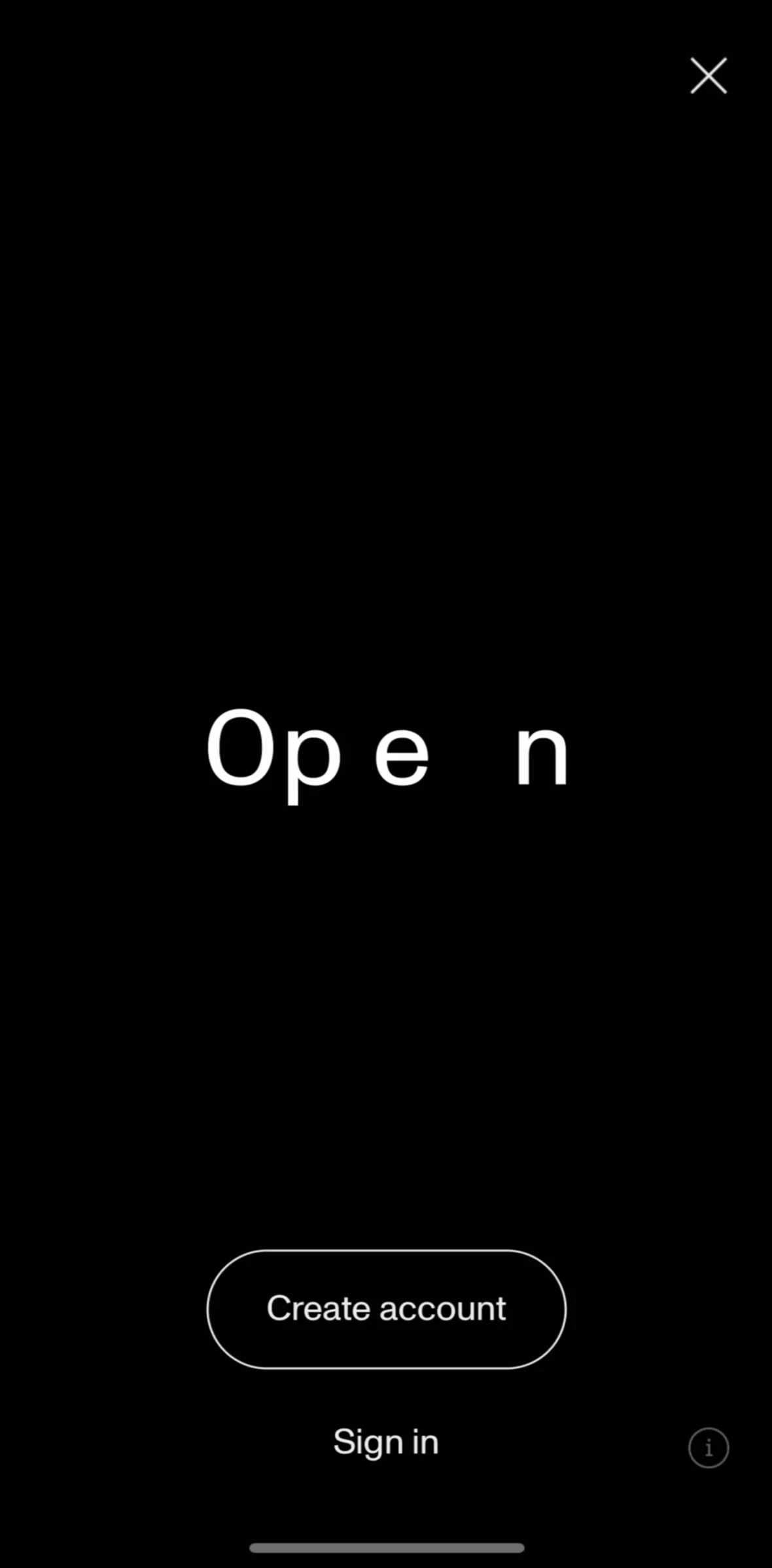 Open Screen screen in the Onboarding flow