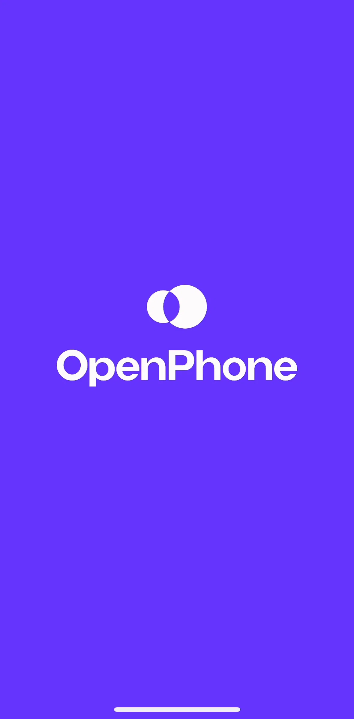 OpenPhone Screen screen in the Onboarding flow