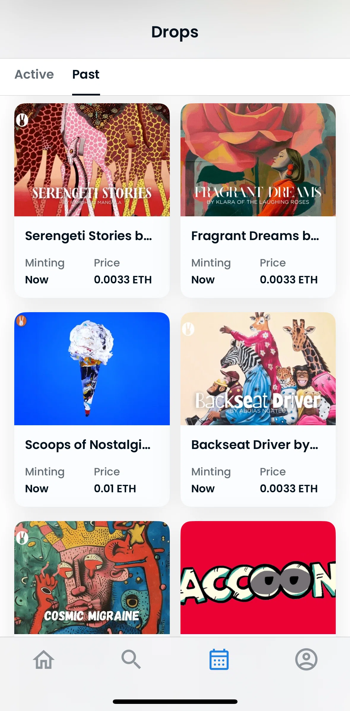 Opensea Screen screen in the Drop detail flow