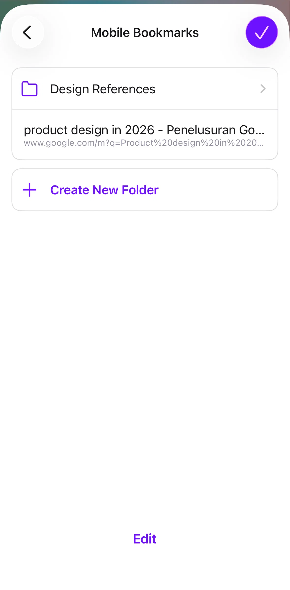 Opera Screen screen in the Creating a folder flow