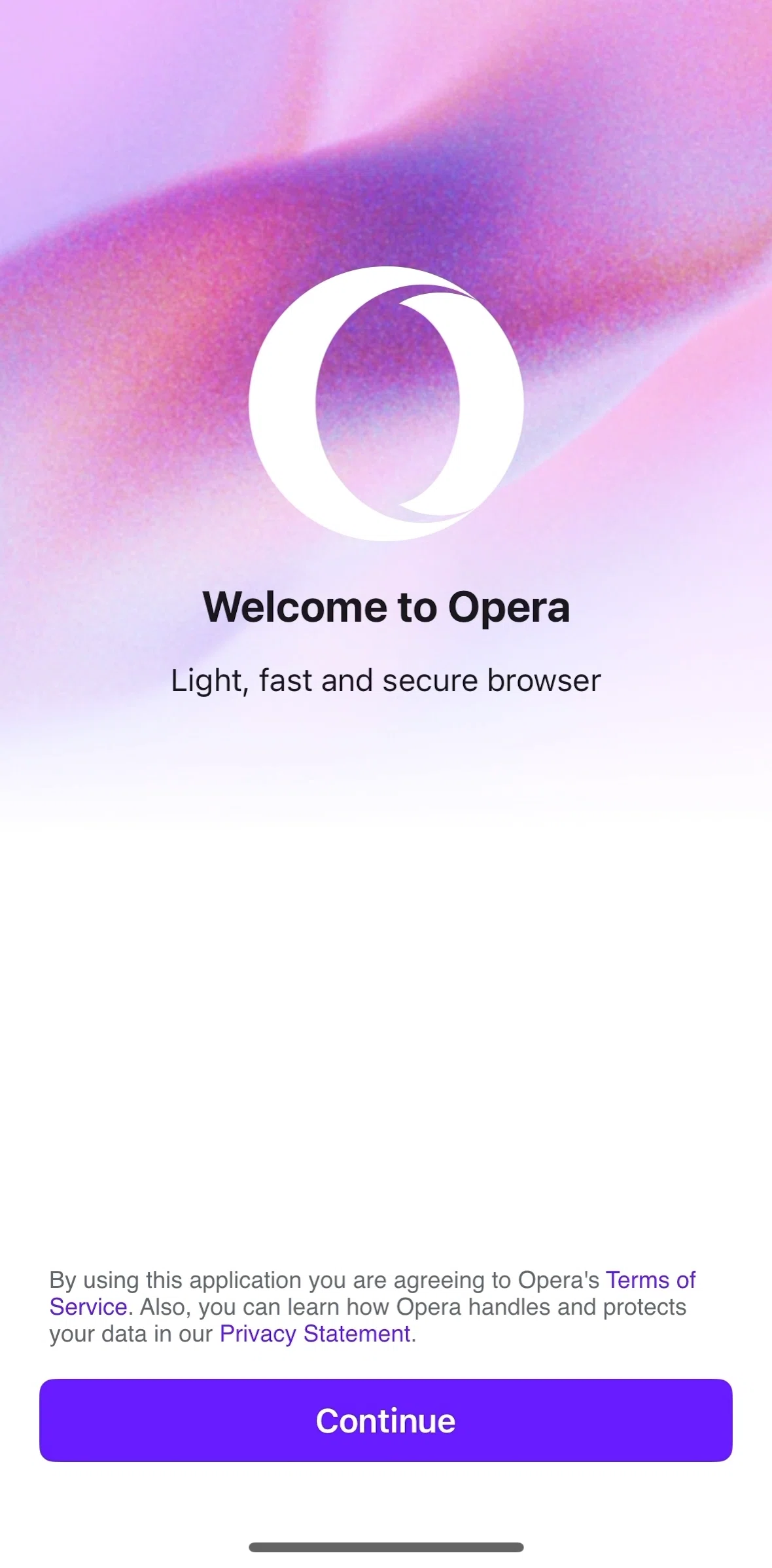 Opera Screen screen in the Onboarding flow