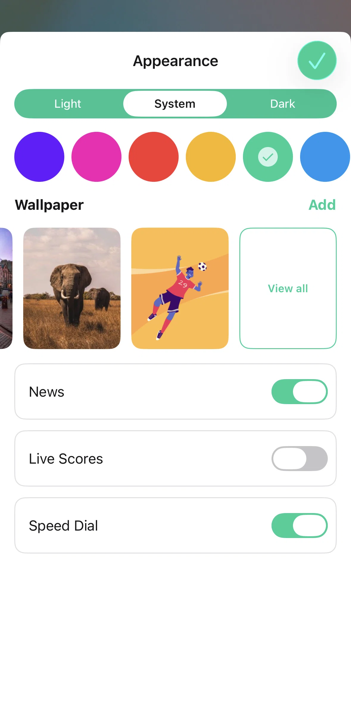 Opera Screen screen in the Wallpaper flow