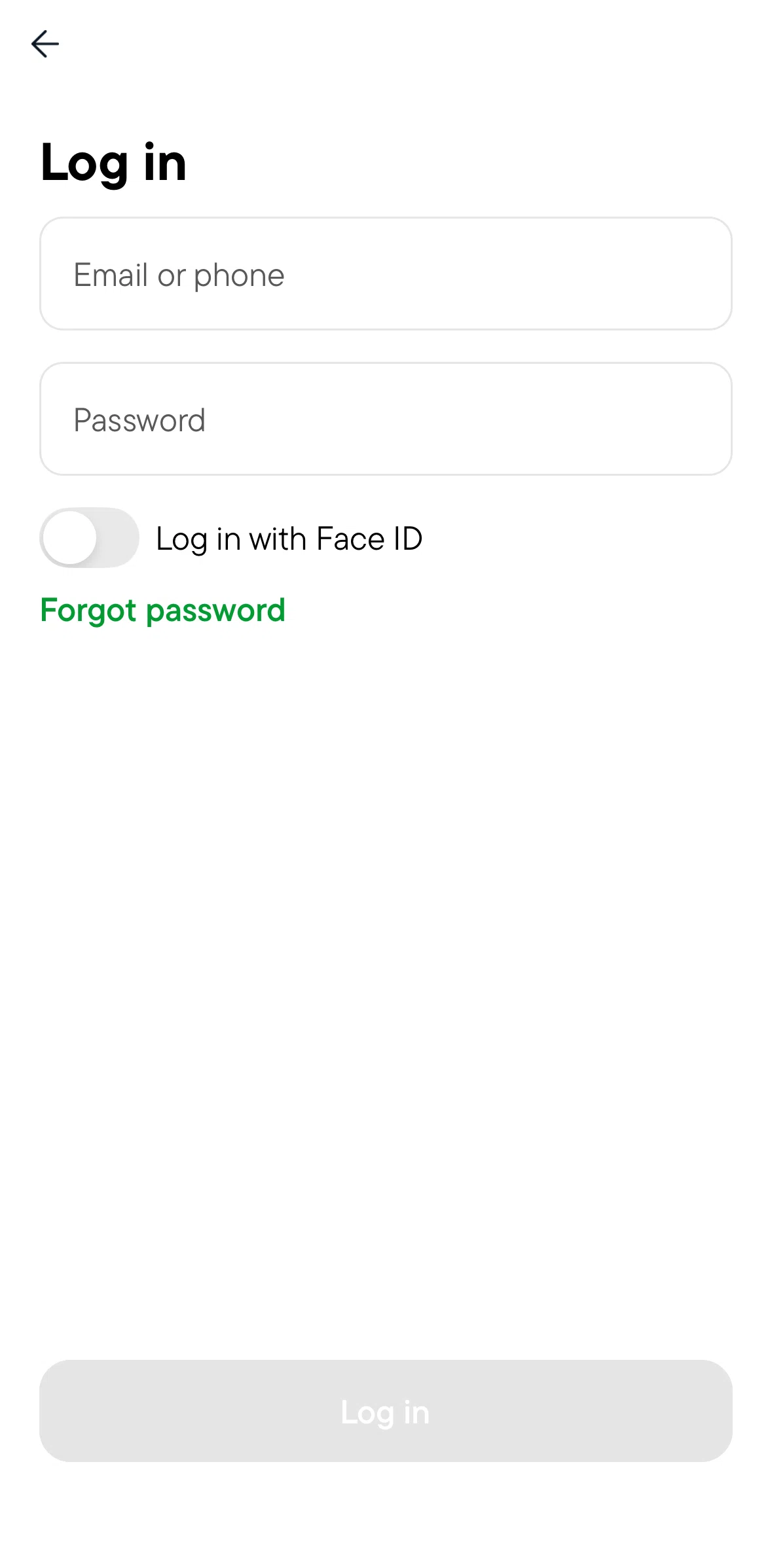 Oportun Screen screen in the Reset password flow