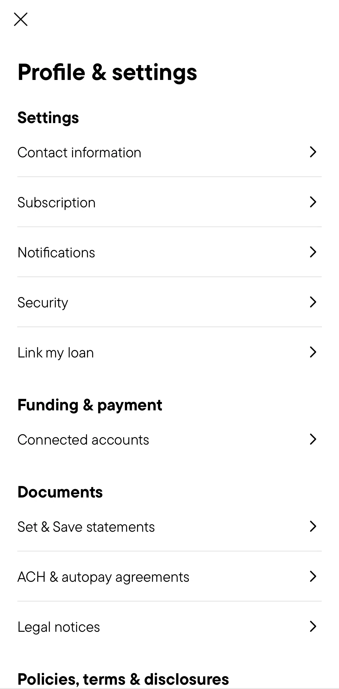 Oportun Screen screen in the Subscription flow