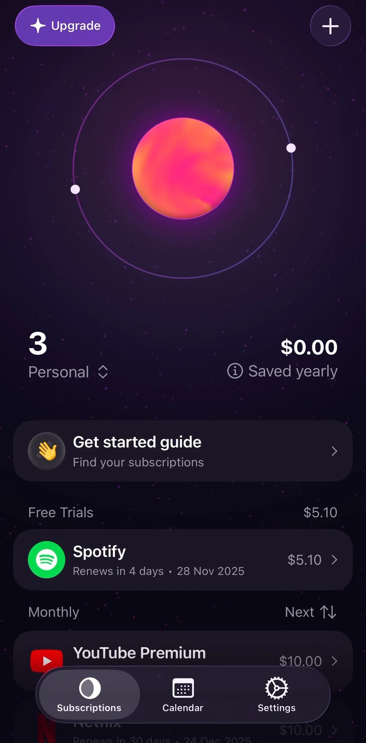 Orbit Screen screen in the How are savings calculated flow