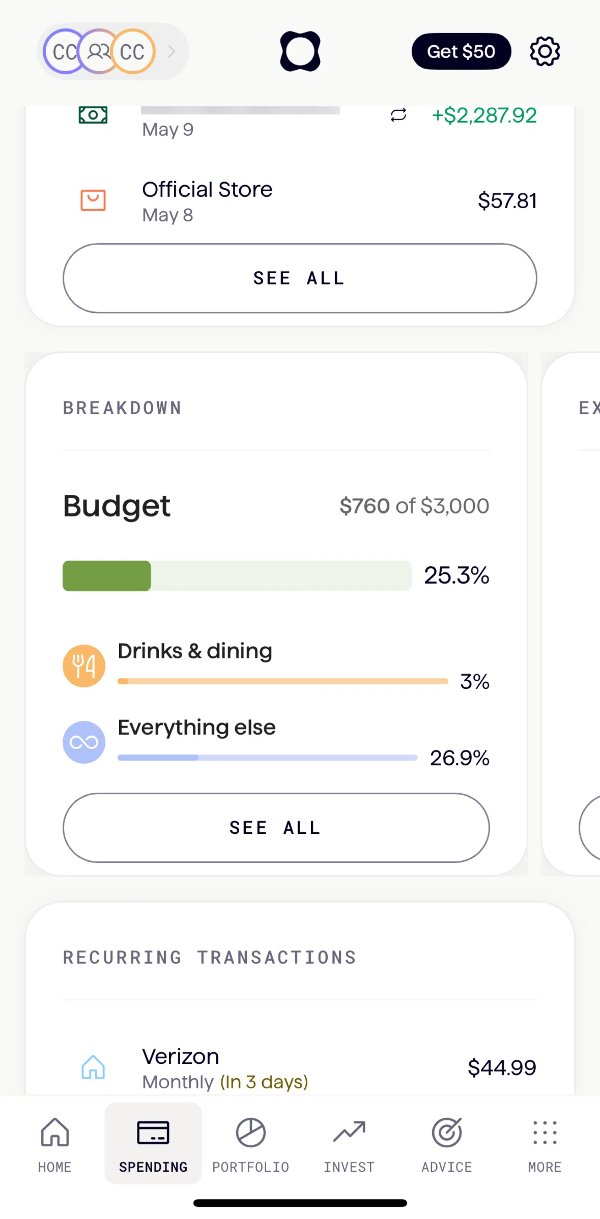 Origin Screen screen in the Breakdown & budget flow
