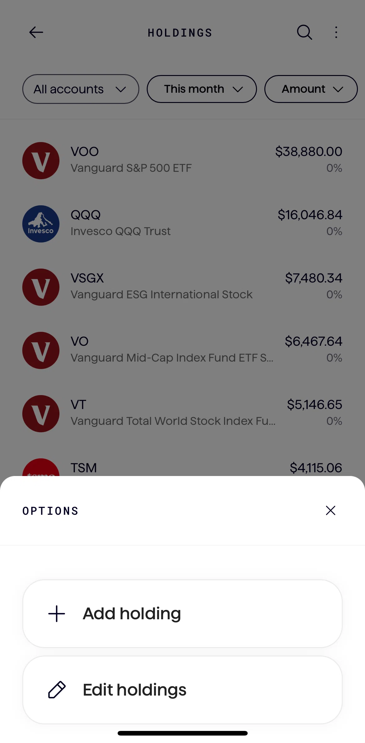 Origin Screen screen in the Deleting a holding flow