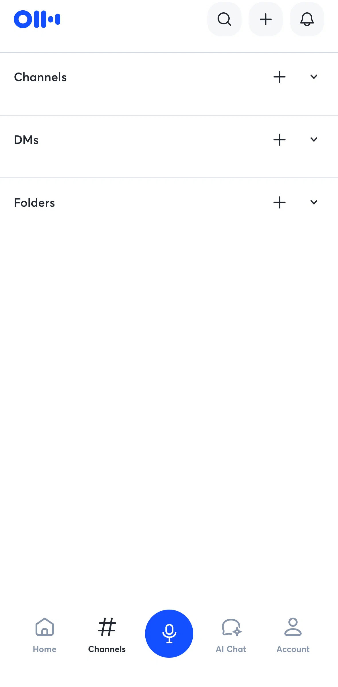 Otter AI Screen screen in the Adding a new folder flow