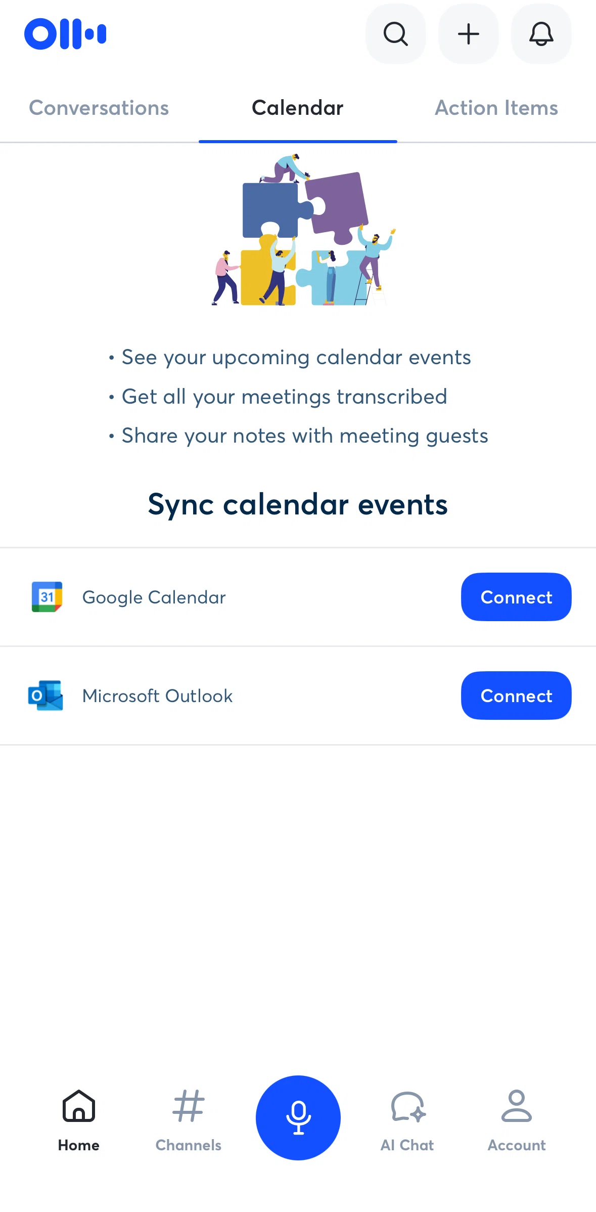 Otter AI Screen screen in the Notifications flow