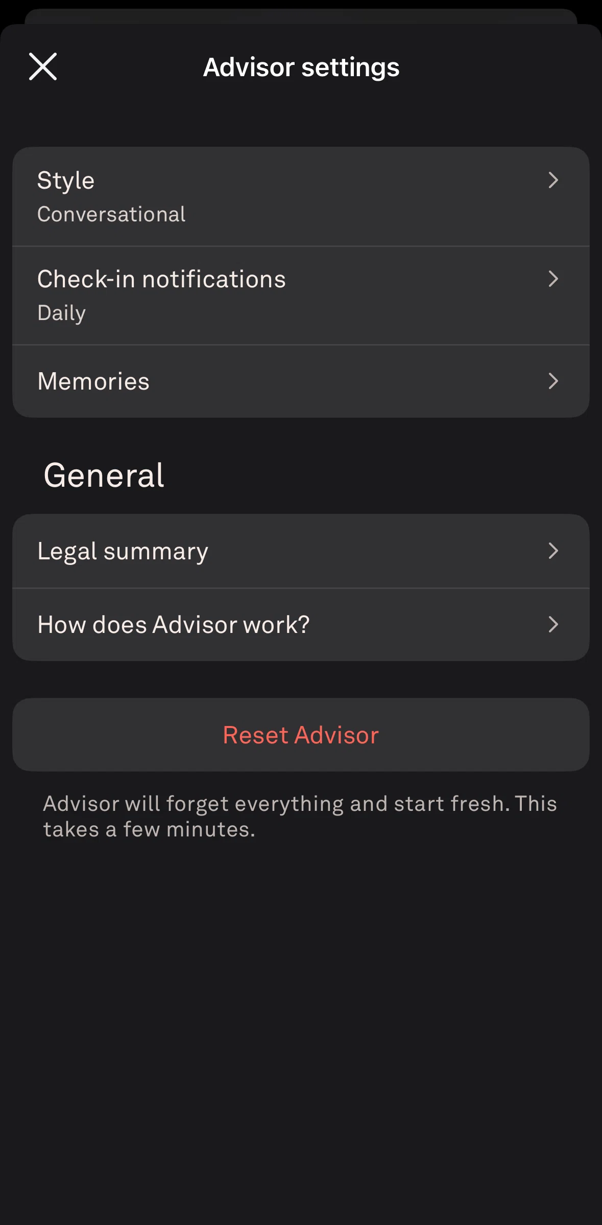 Oura Screen screen in the Memories flow