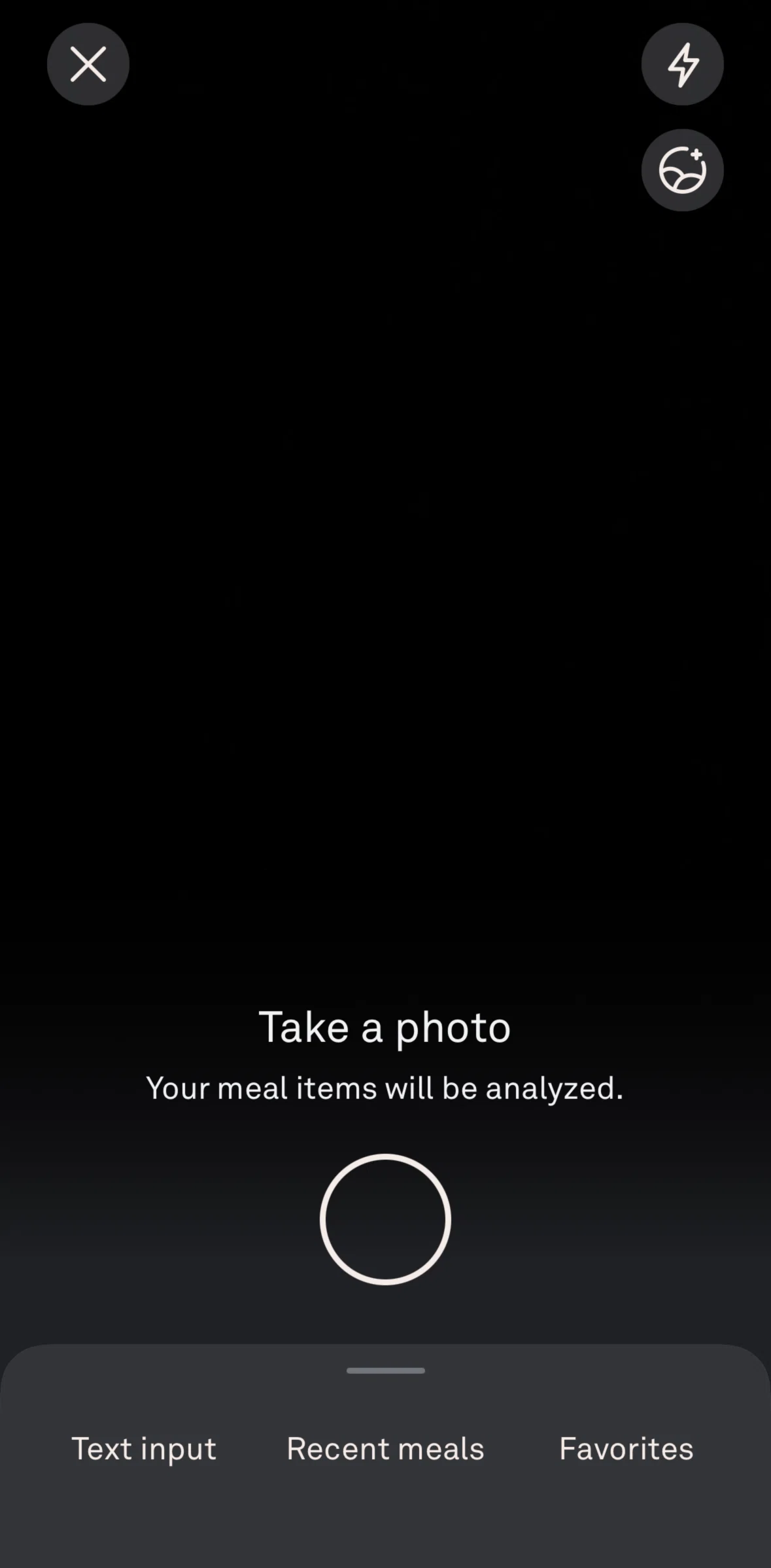 Oura Screen screen in the Recent meals flow