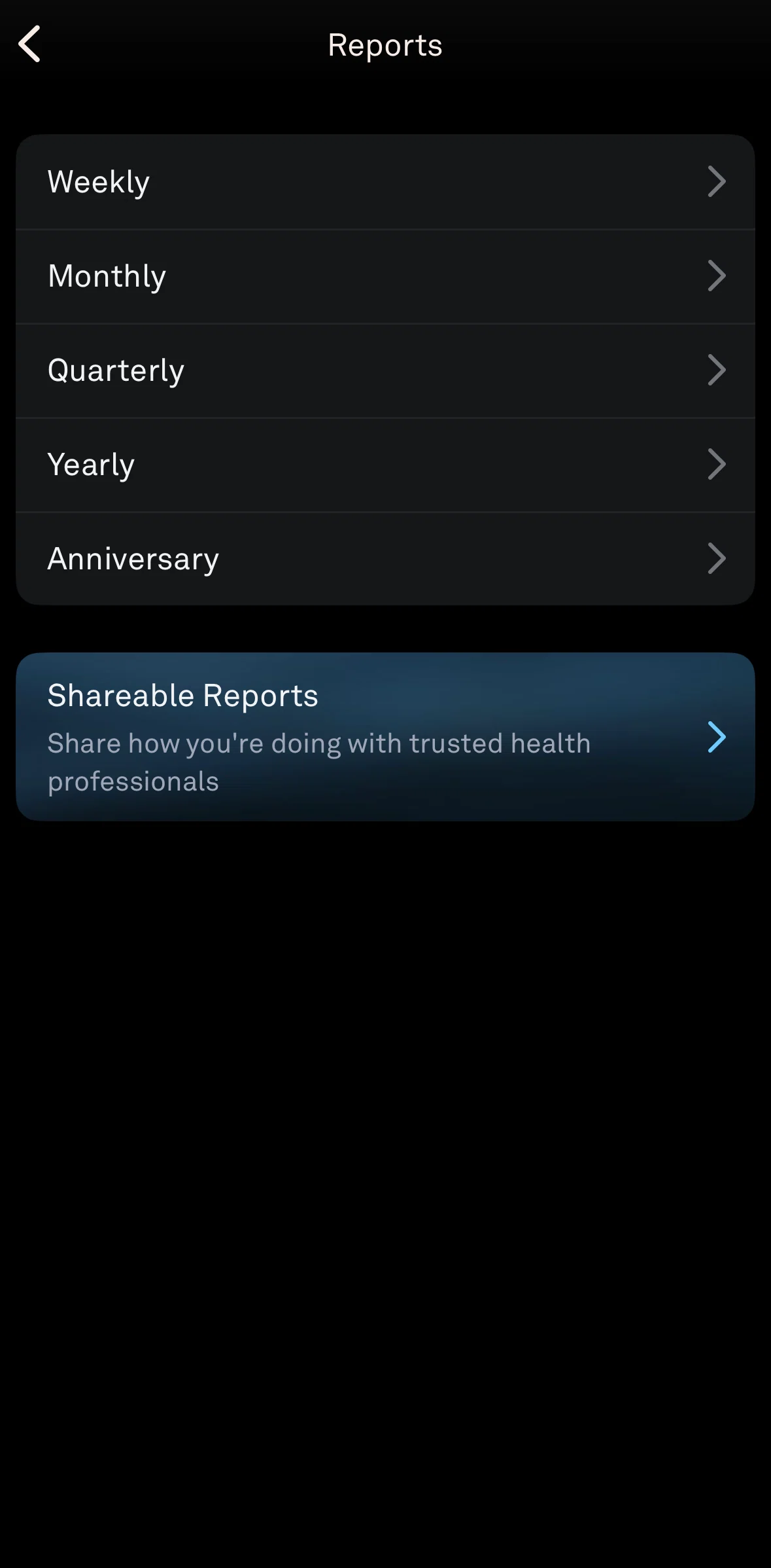 Oura Screen screen in the Report detail (anniversary) flow