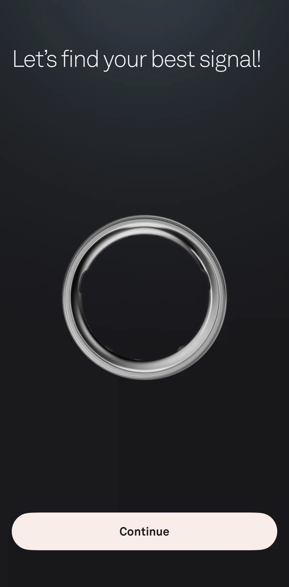 Oura Screen screen in the Syncing Oura Ring flow