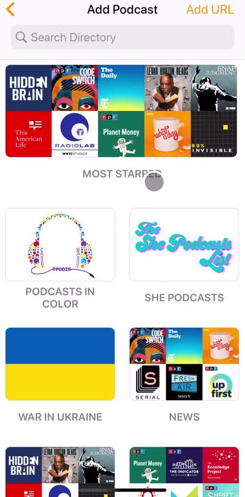 Overcast Discover screen in the Onboarding flow
