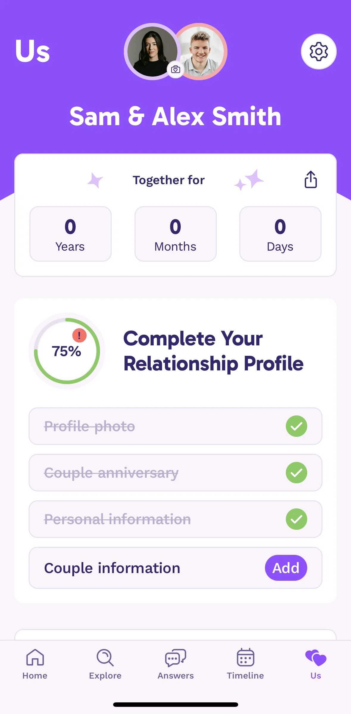 Paired Screen screen in the Completing relationship profile flow
