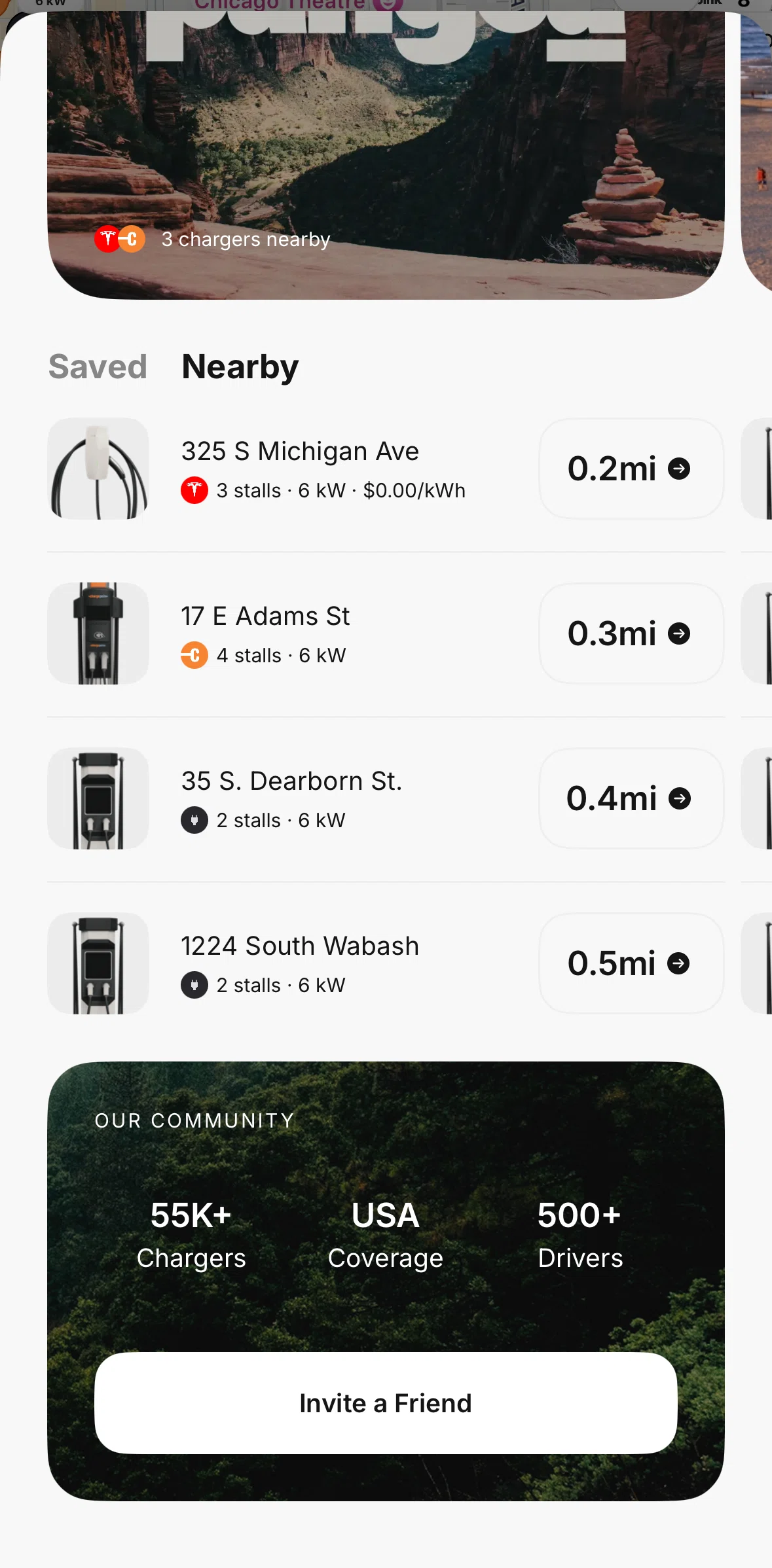 Pangea Charging Screen screen in the Charger stall detail flow