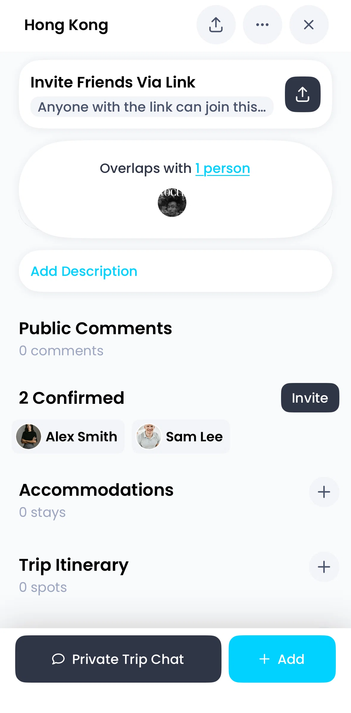 Pangea Screen screen in the Adding a description flow