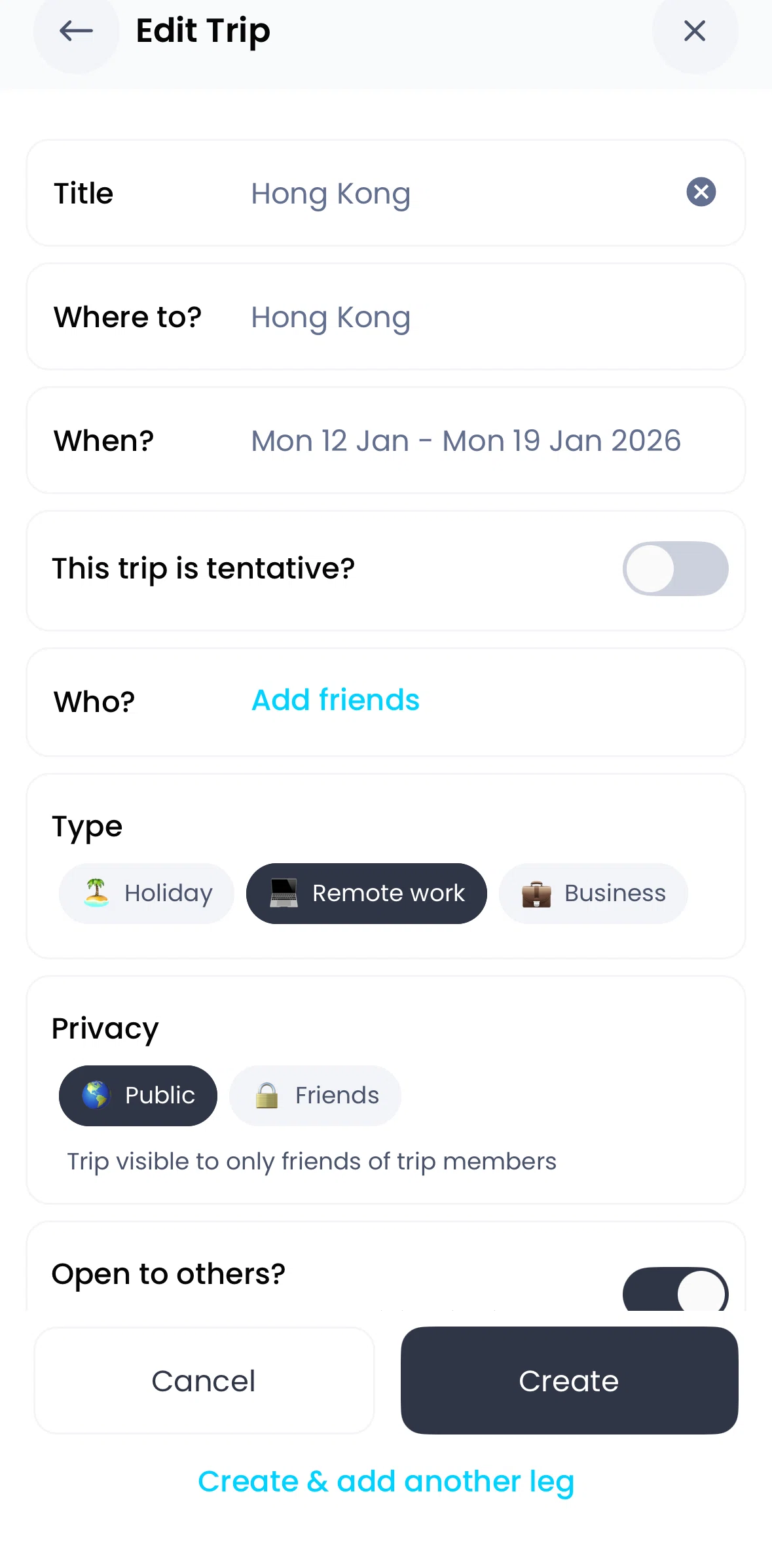 Pangea Screen screen in the Adding a friend flow
