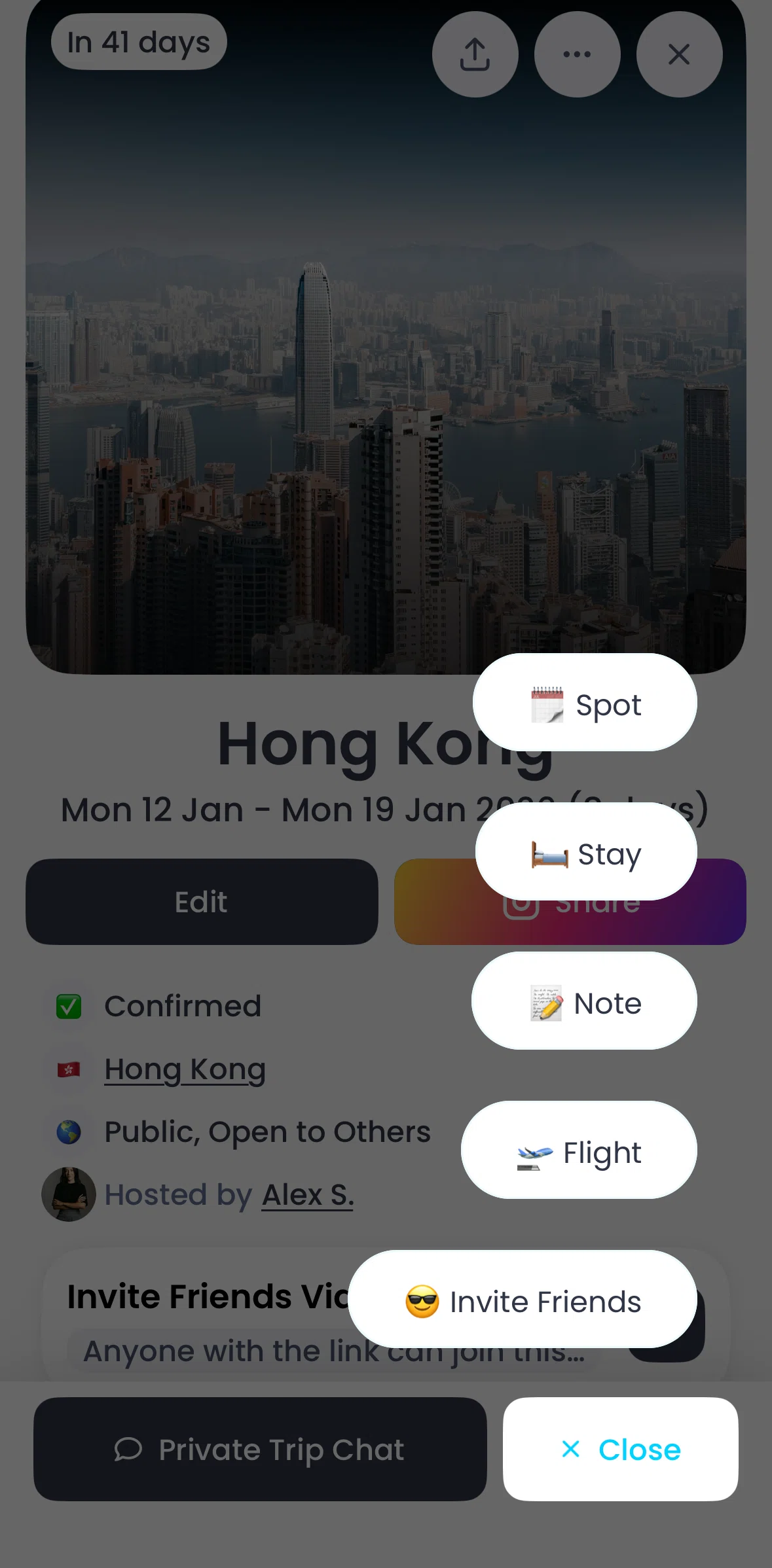 Pangea Screen screen in the Adding a note (event) flow