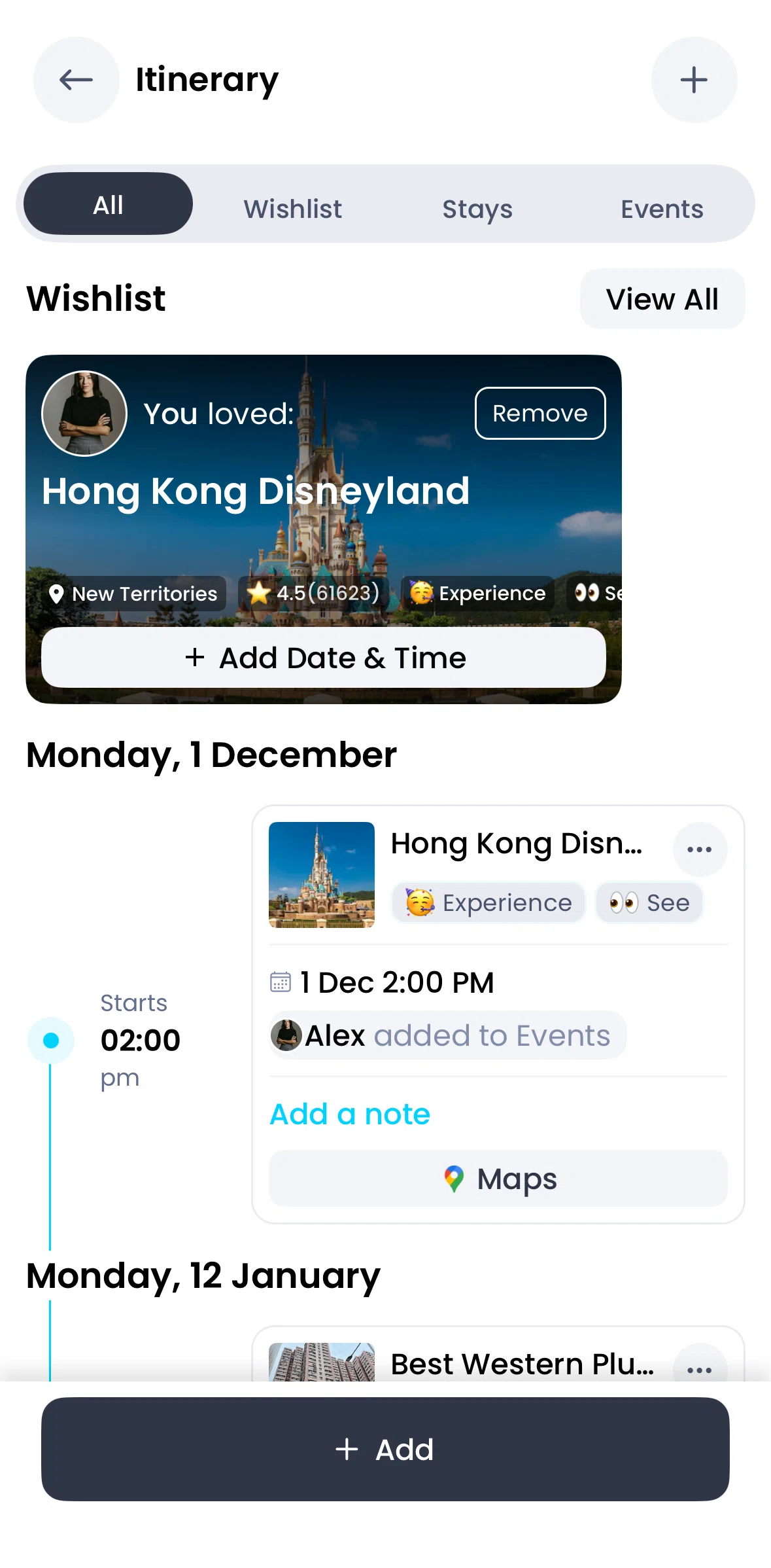 Pangea Screen screen in the Wishlist flow