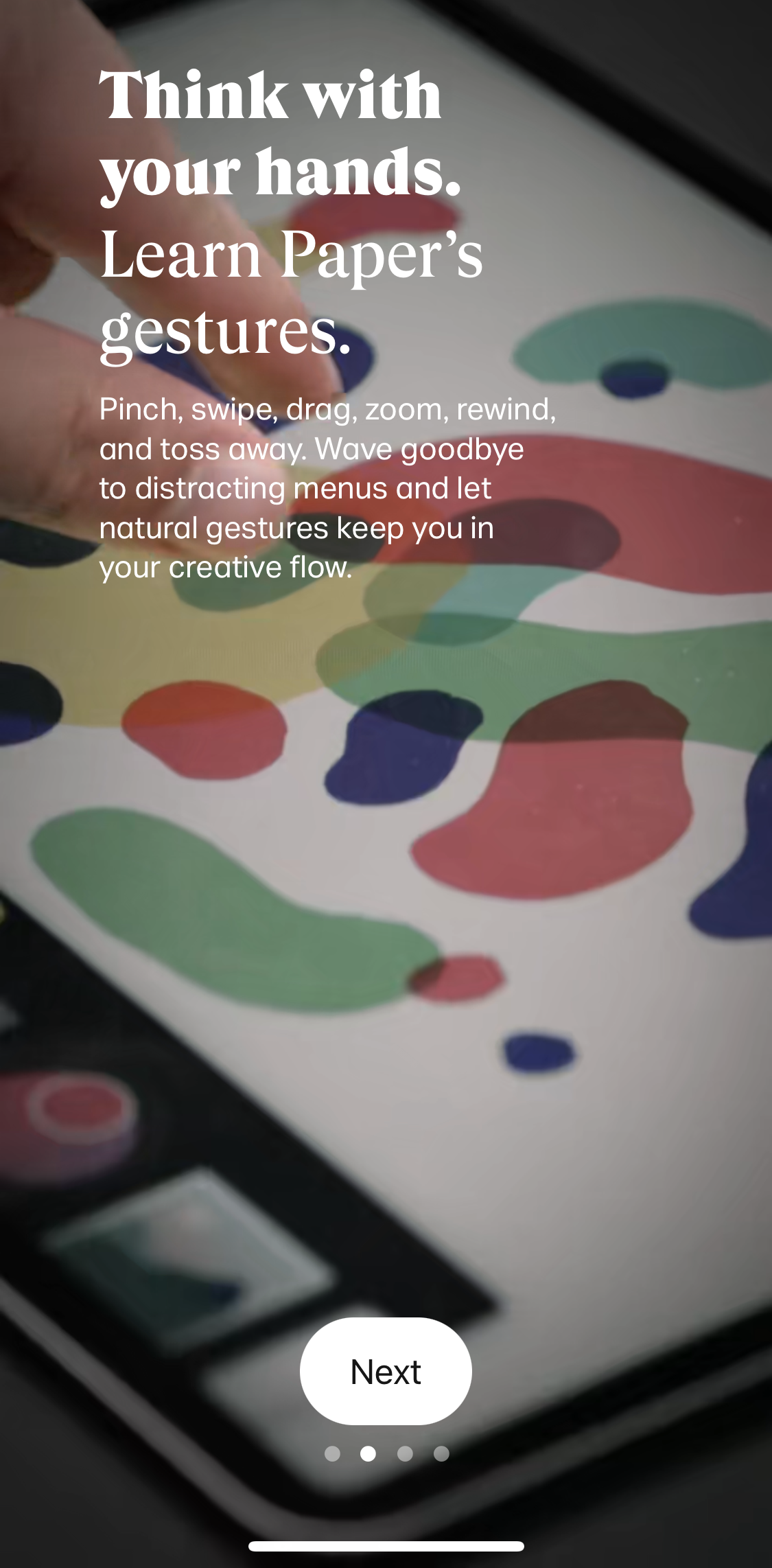 Paper By Wetransfer Welcome slides screen in the General Browsing flow