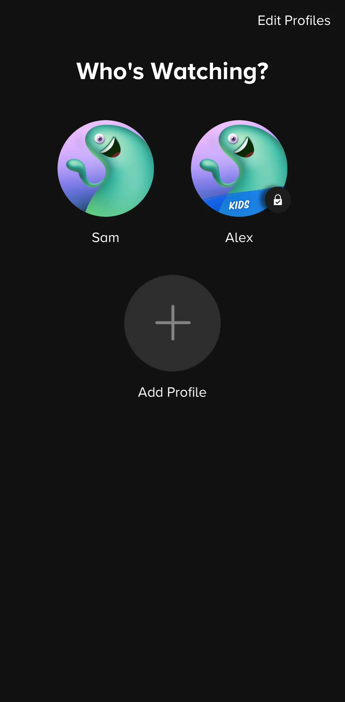 Paramount+ Screen screen in the Deleting a profile flow