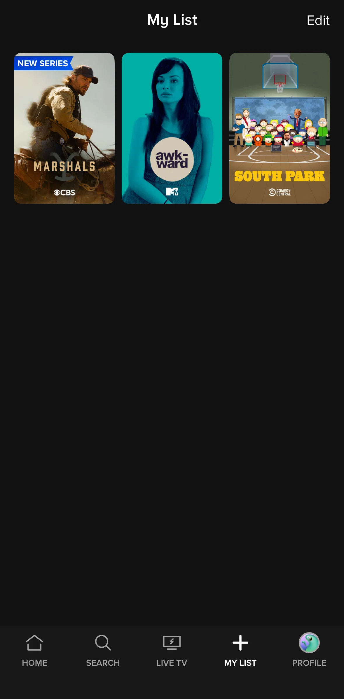 Paramount+ Screen screen in the Removing from collection flow