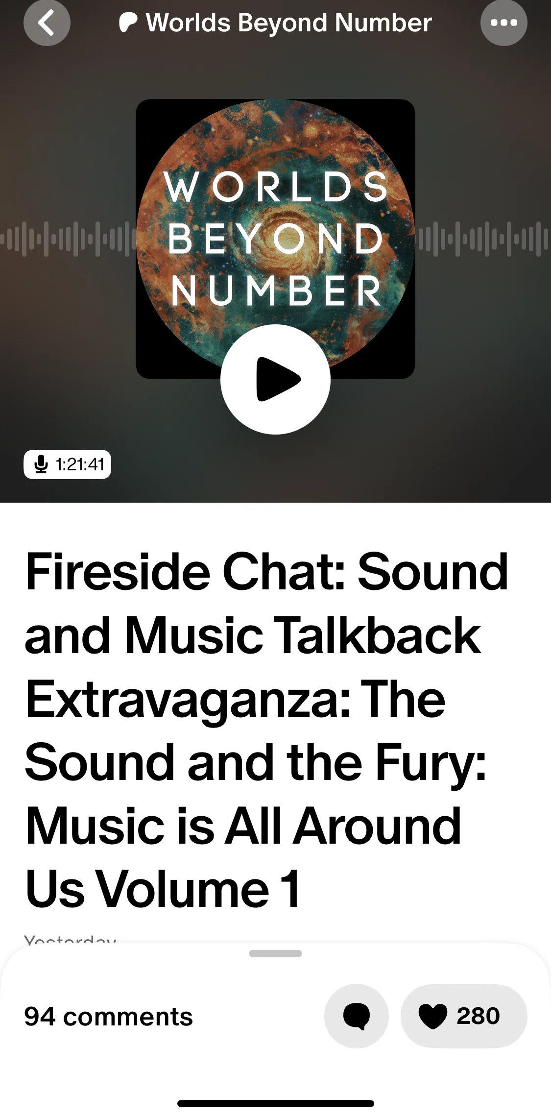 Patreon Screen screen in the Listening to a podcast flow