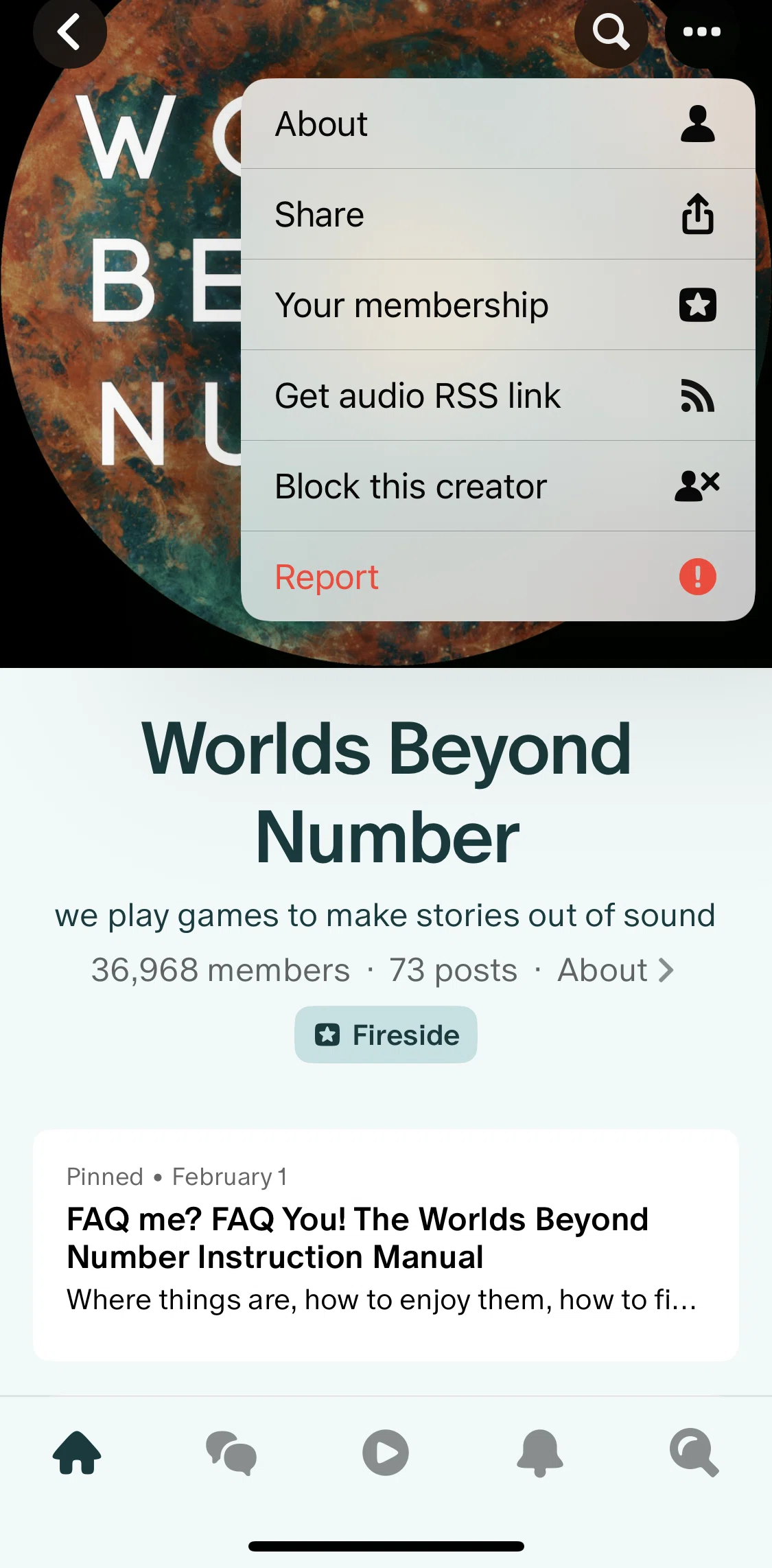 Patreon Screen screen in the Sharing a creator flow