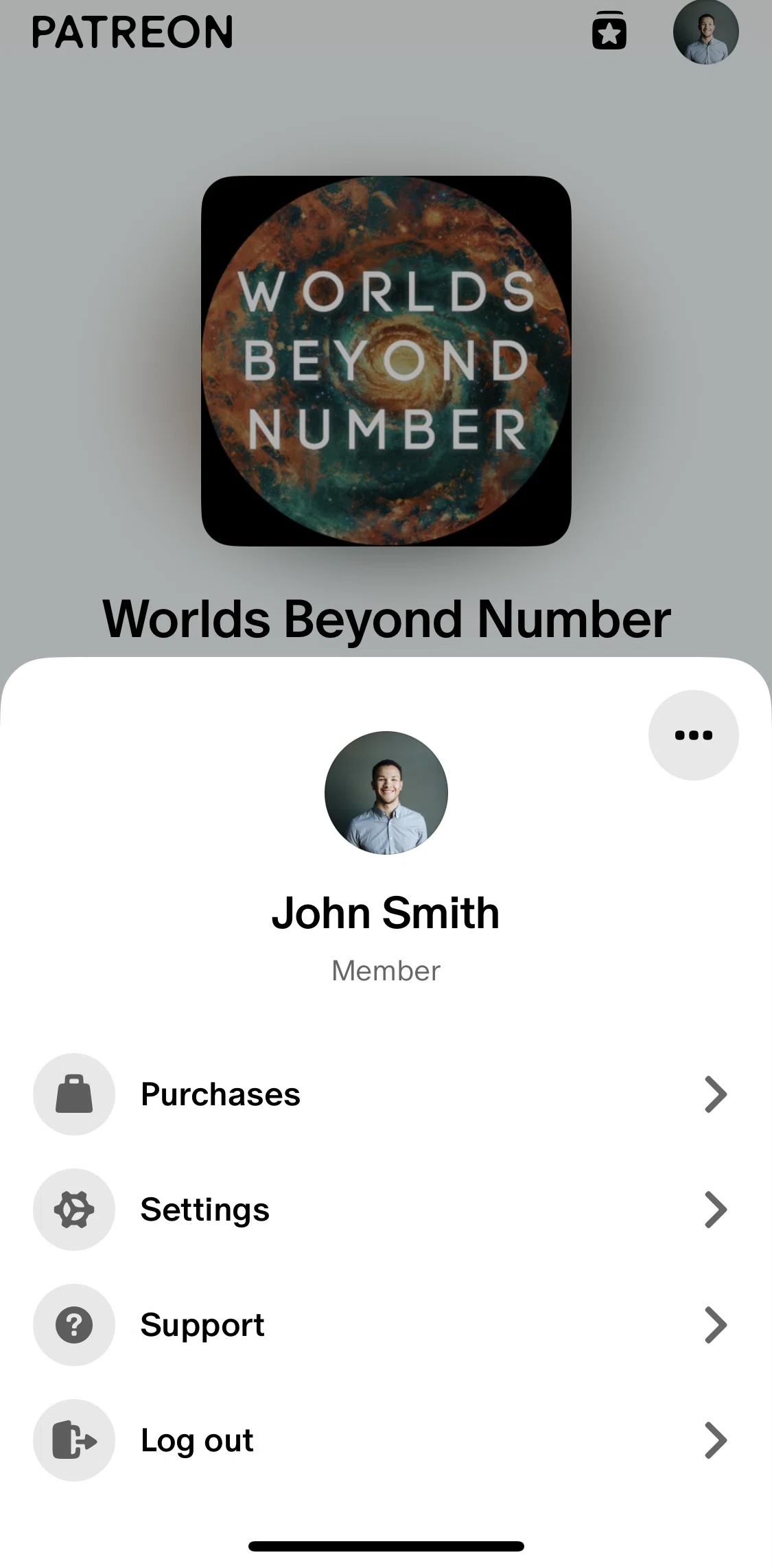Patreon Screen screen in the Updating settings flow
